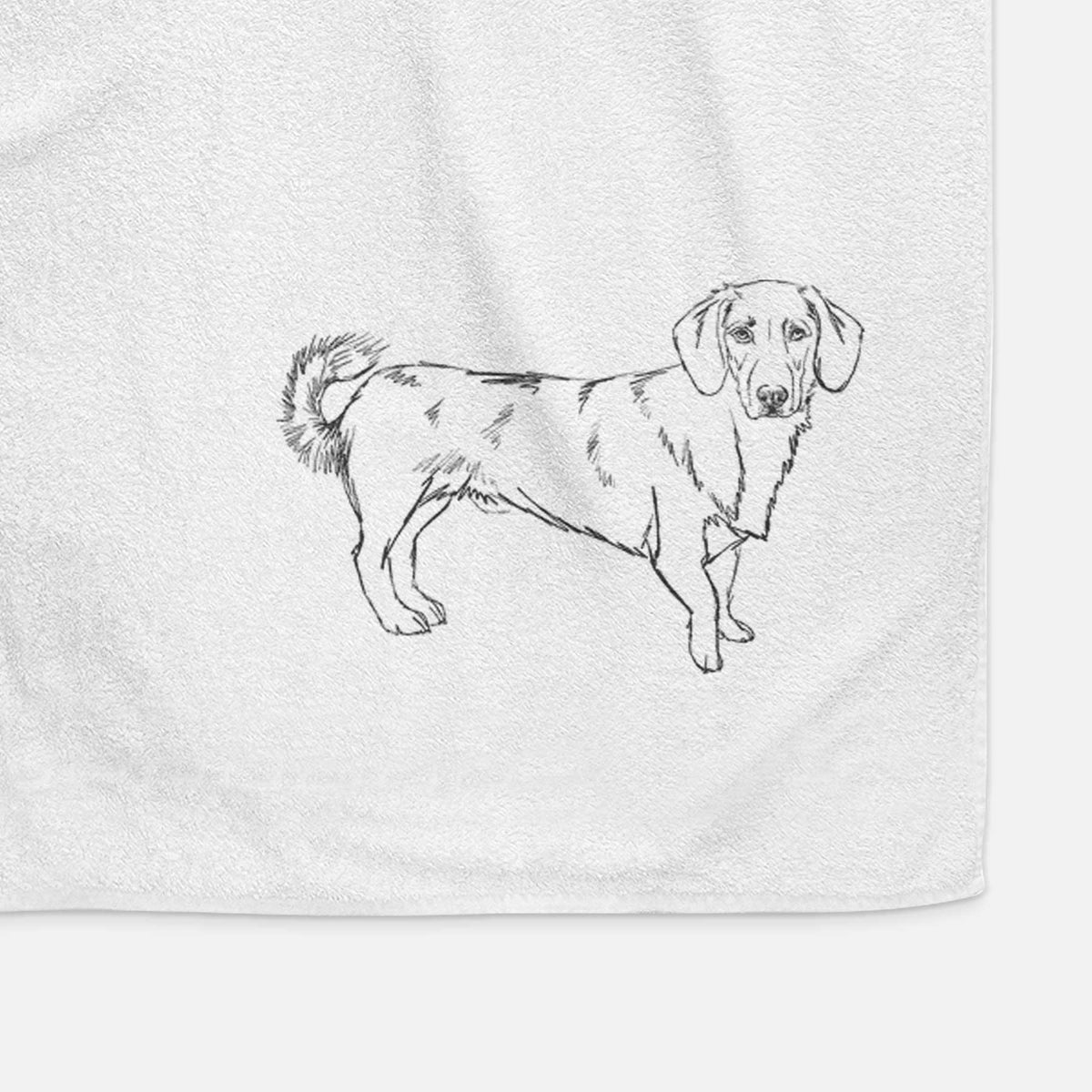Doodled Buster the Basset Hound Mix Decorative Hand Towel