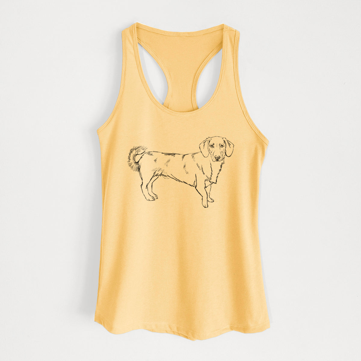 Doodled Buster the Basset Hound Mix - Women's Racerback Tanktop
