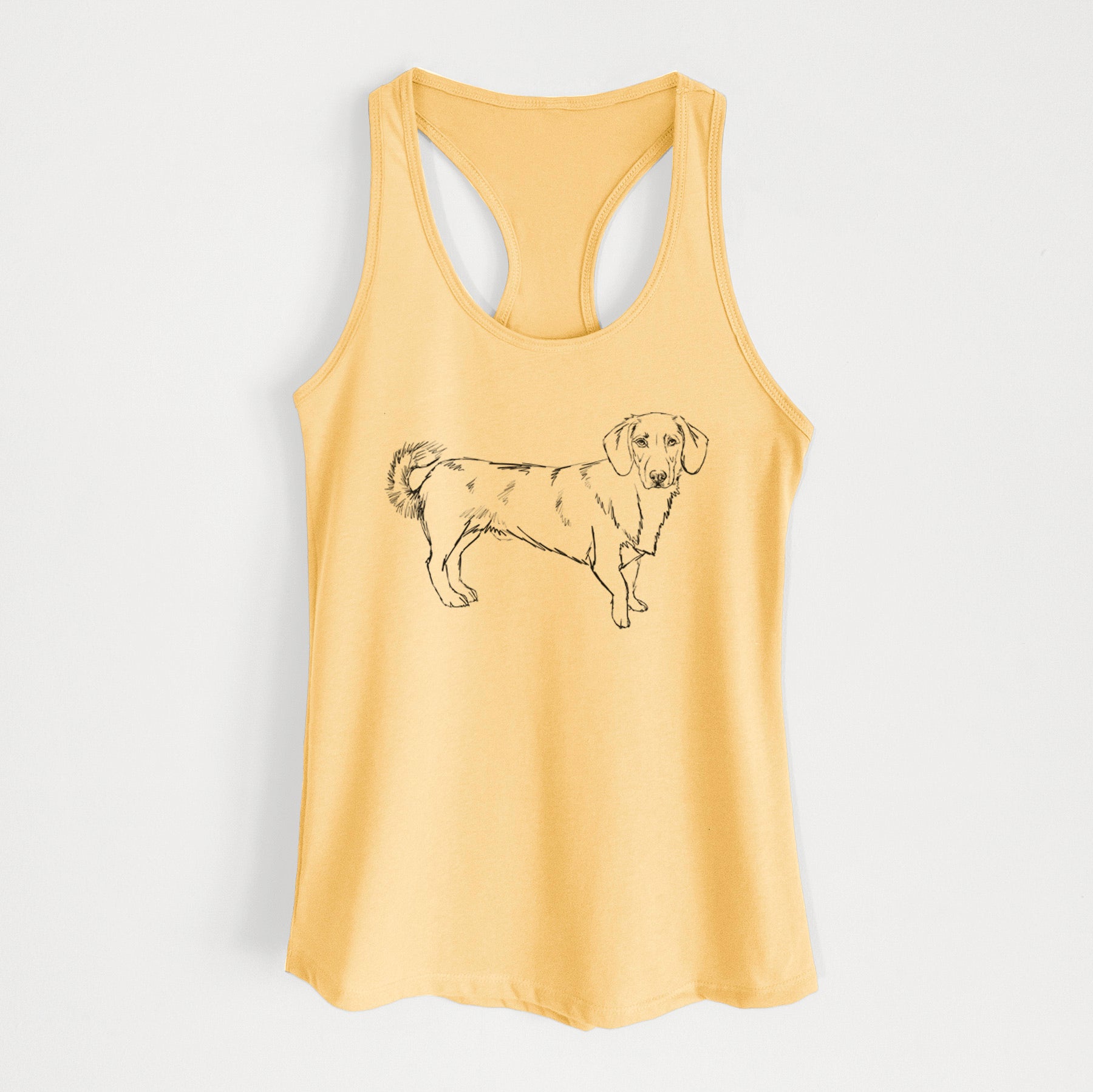 Doodled Buster the Basset Hound Mix - Women's Racerback Tanktop