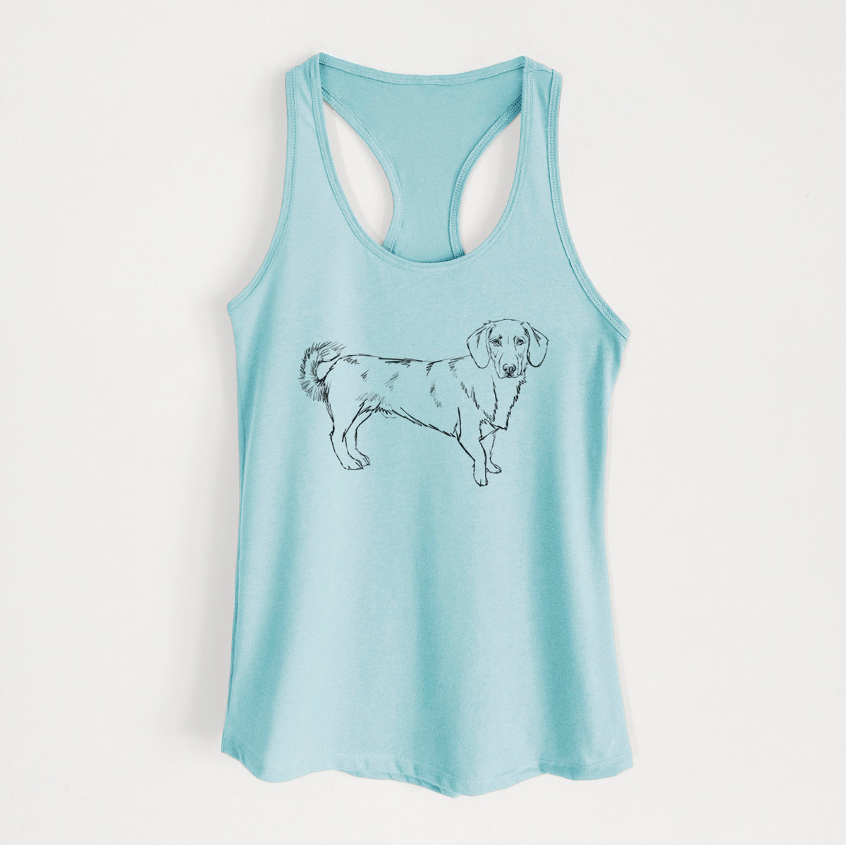 Doodled Buster the Basset Hound Mix - Women&#39;s Racerback Tanktop