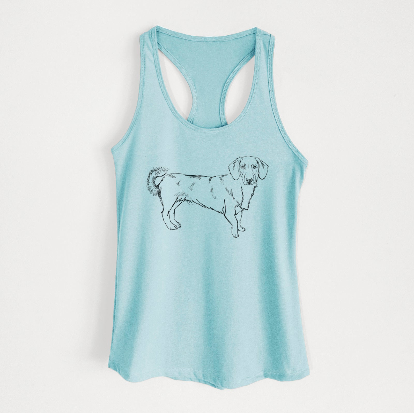 Doodled Buster the Basset Hound Mix - Women's Racerback Tanktop