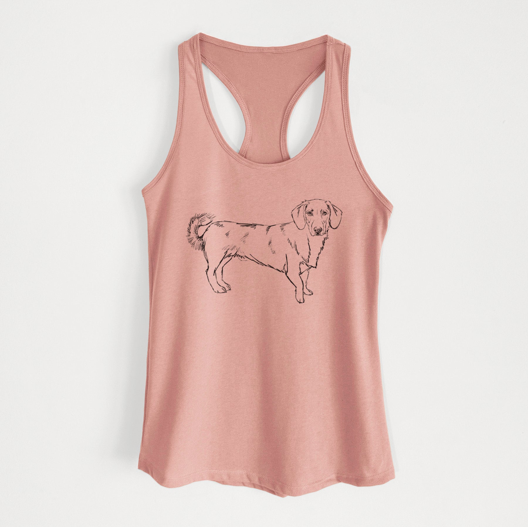 Doodled Buster the Basset Hound Mix - Women's Racerback Tanktop