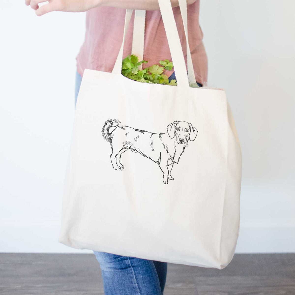 Doodled Buster the Basset Hound Mix - Tote Bag