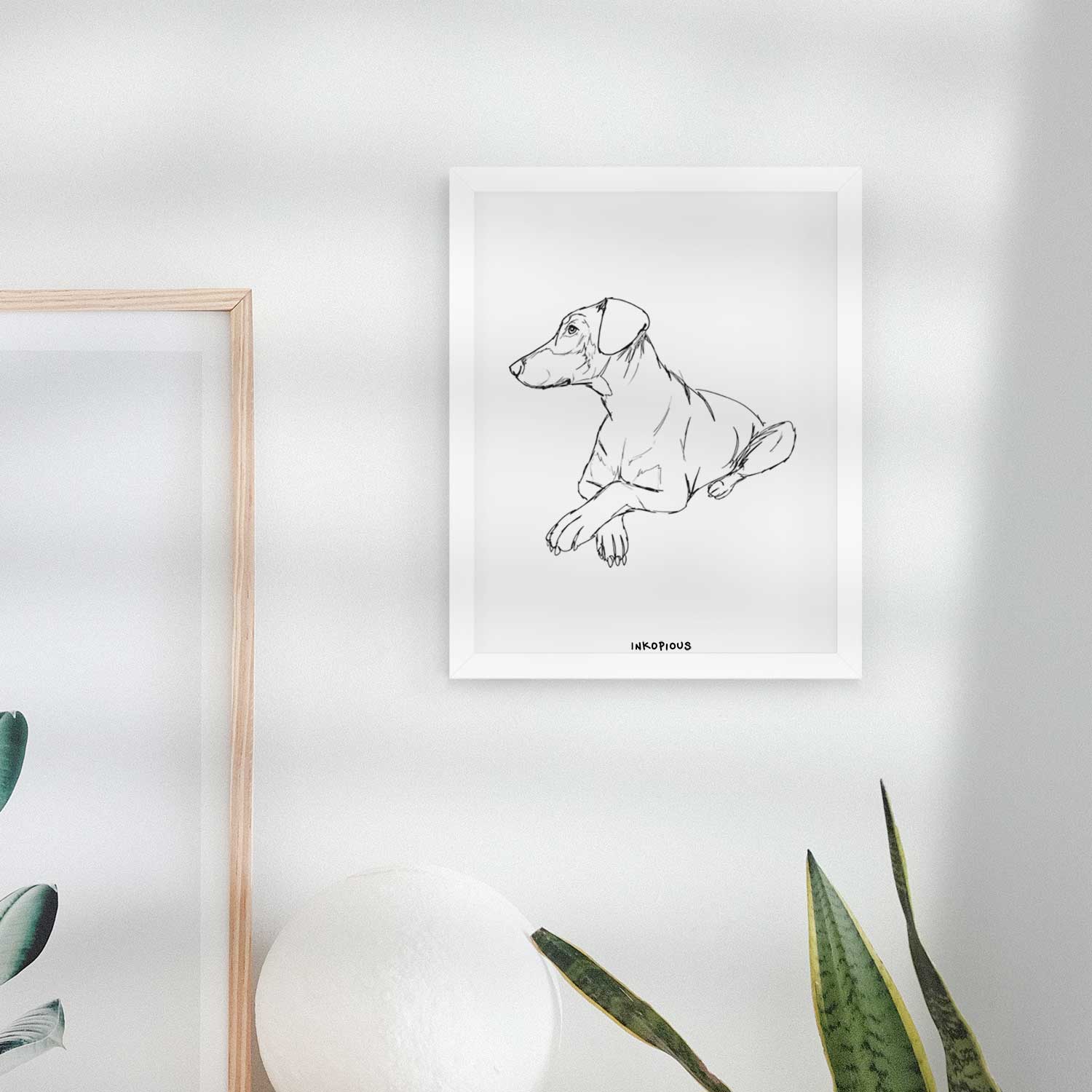 Doodled Caesar the Doberman Pinscher Art Print