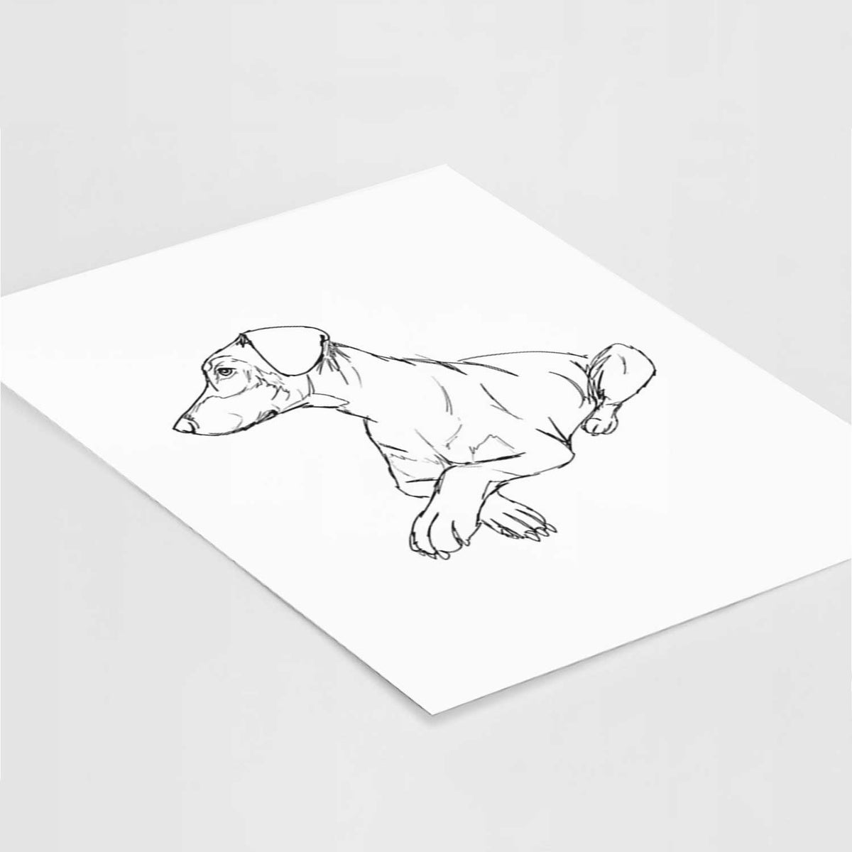 Doodled Caesar the Doberman Pinscher Art Print