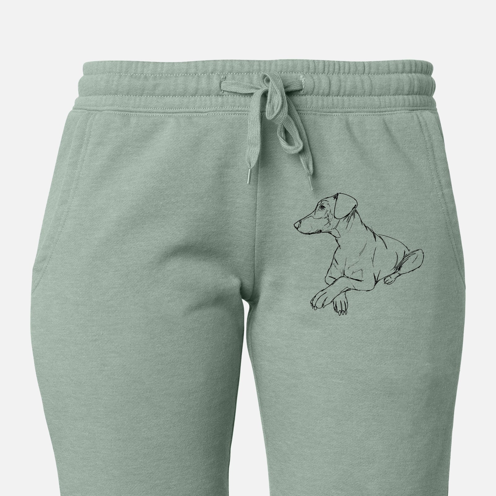 Doodled Caesar the Doberman Pinscher - Women's Cali Wave Joggers