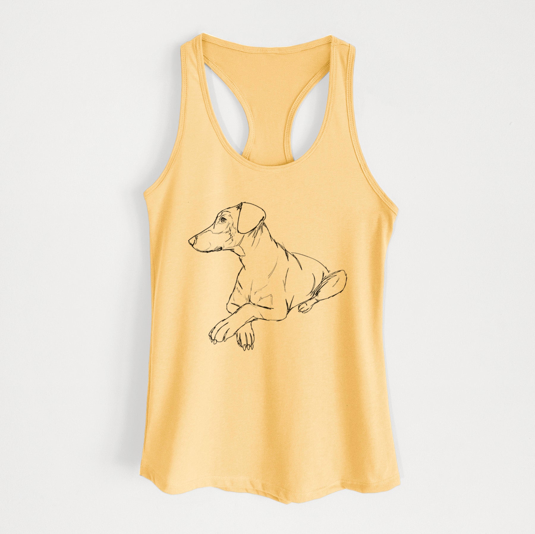 Doodled Caesar the Doberman Pinscher - Women's Racerback Tanktop