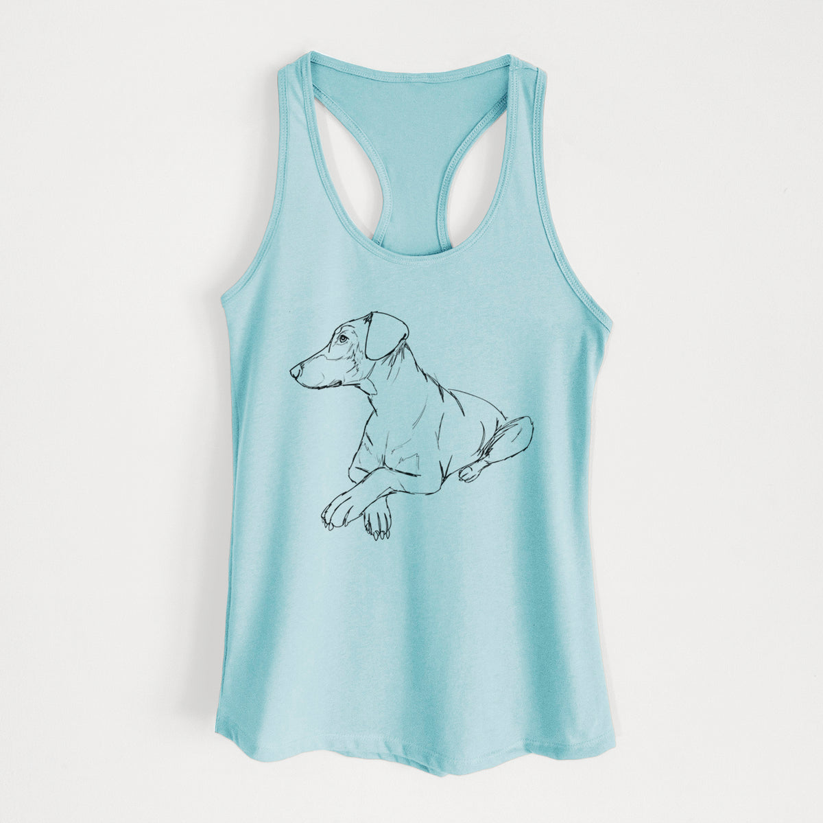 Doodled Caesar the Doberman Pinscher - Women&#39;s Racerback Tanktop