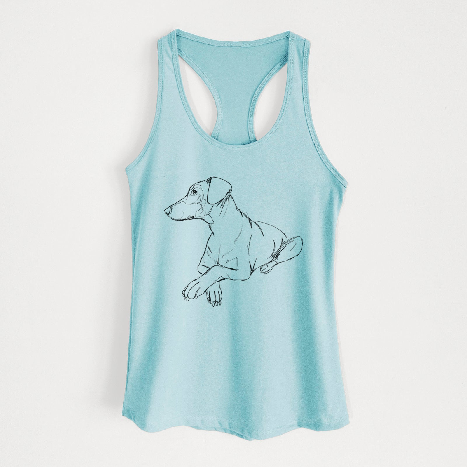 Doodled Caesar the Doberman Pinscher - Women's Racerback Tanktop