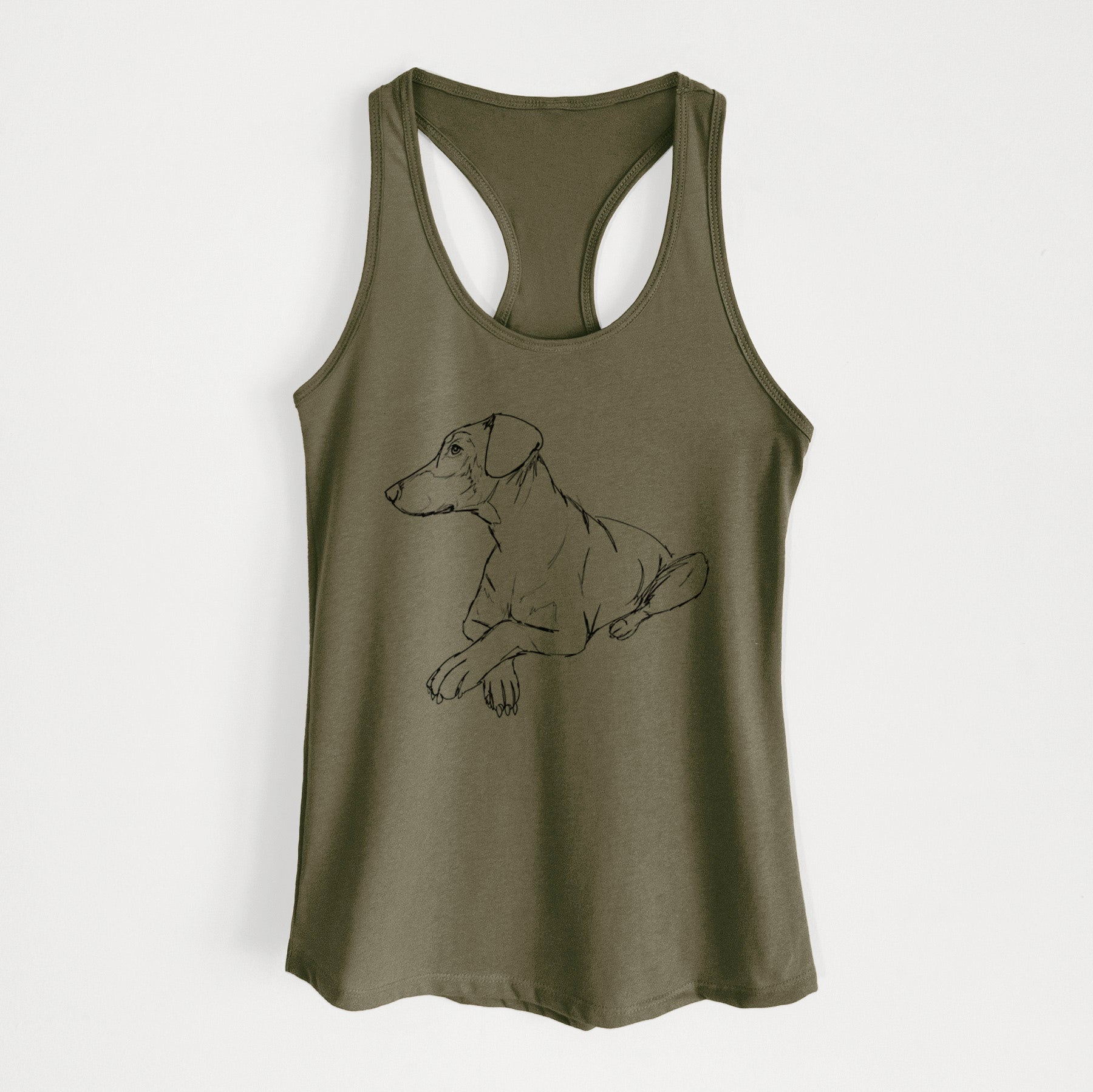 Doodled Caesar the Doberman Pinscher - Women's Racerback Tanktop