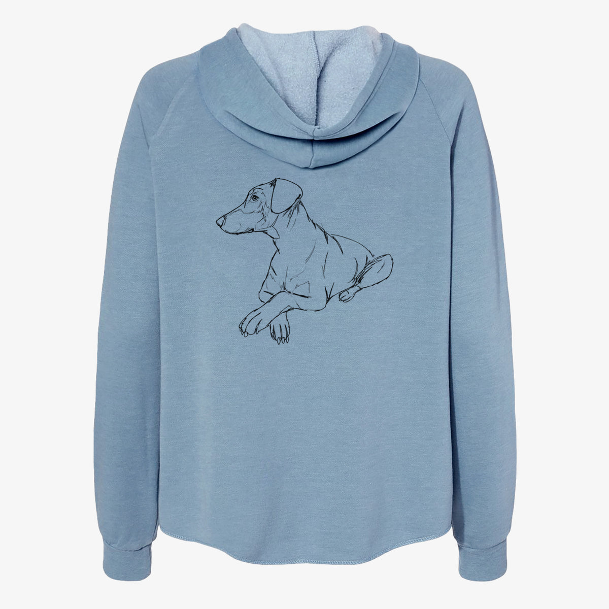 Doodled Caesar the Doberman Pinscher - Women's Cali Wave Zip-Up Sweatshirt