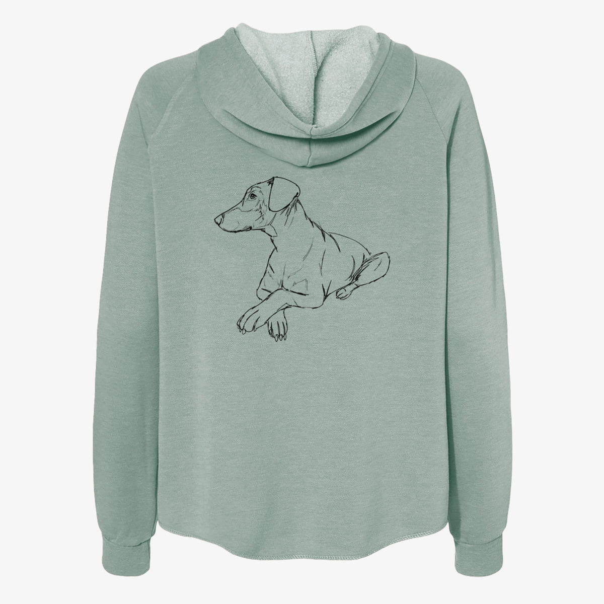 Doodled Caesar the Doberman Pinscher - Women's Cali Wave Zip-Up Sweatshirt