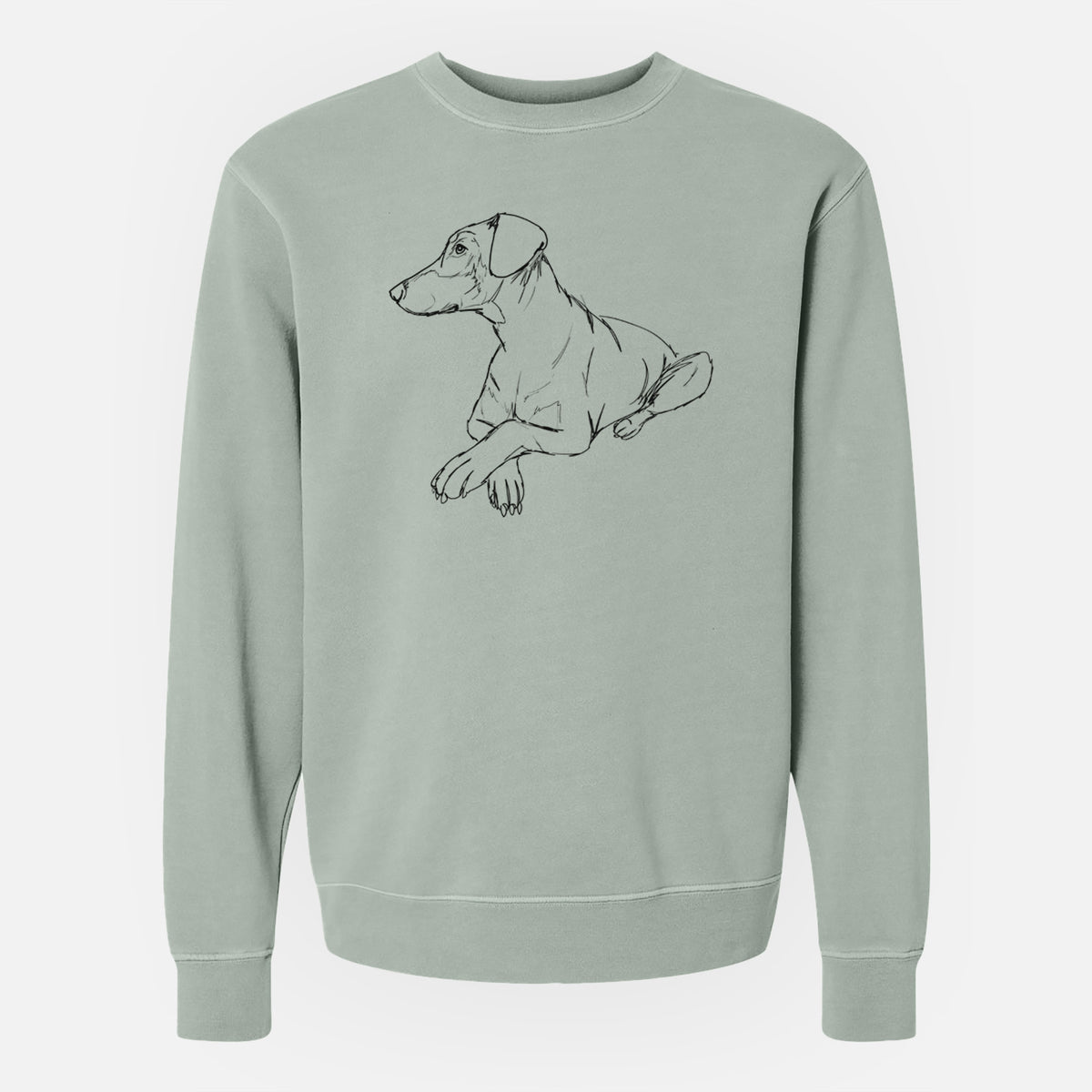 Doodled Caesar the Doberman Pinscher - Unisex Pigment Dyed Crew Sweatshirt