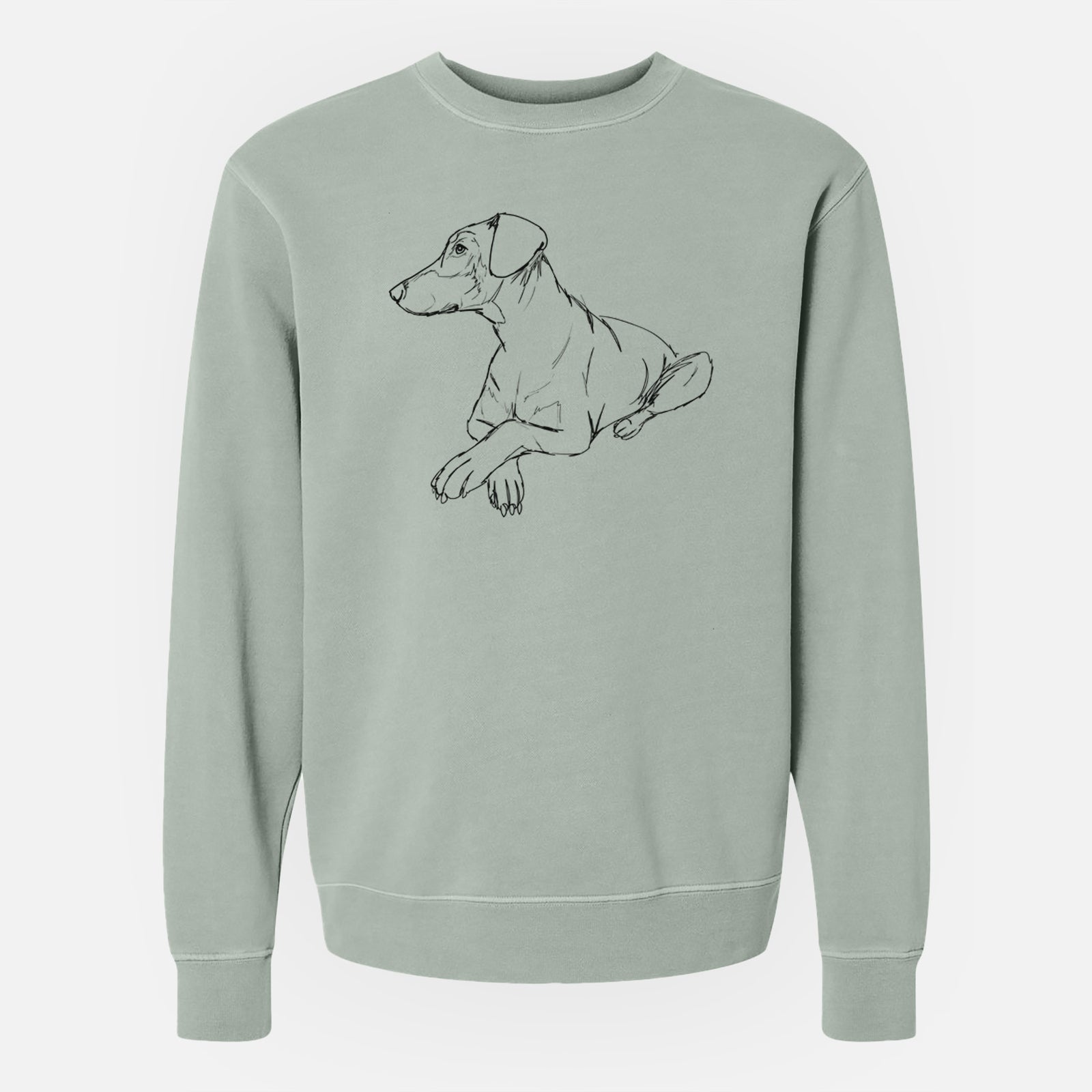 Doodled Caesar the Doberman Pinscher - Unisex Pigment Dyed Crew Sweatshirt