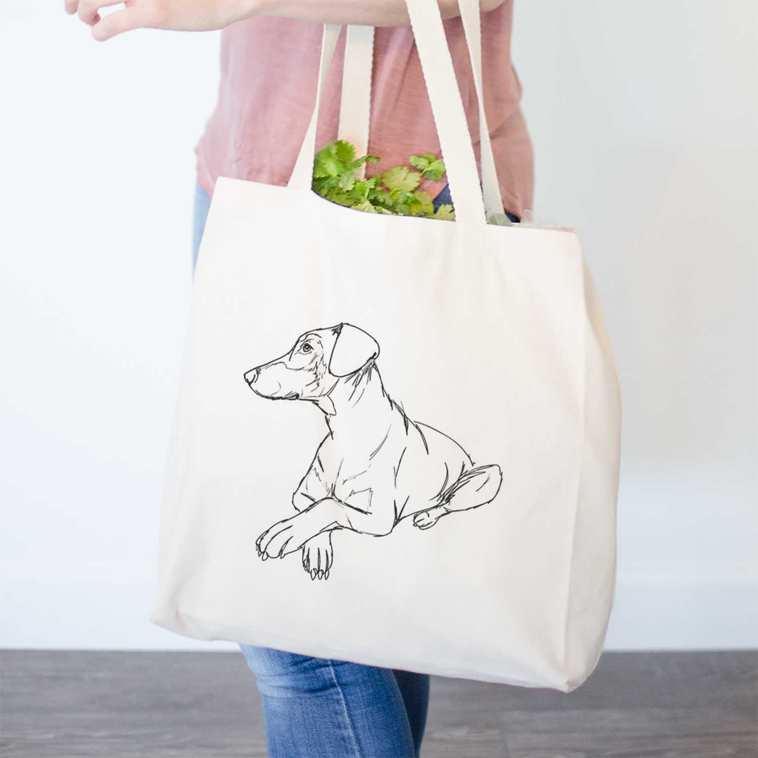 Doodled Caesar the Doberman Pinscher - Tote Bag