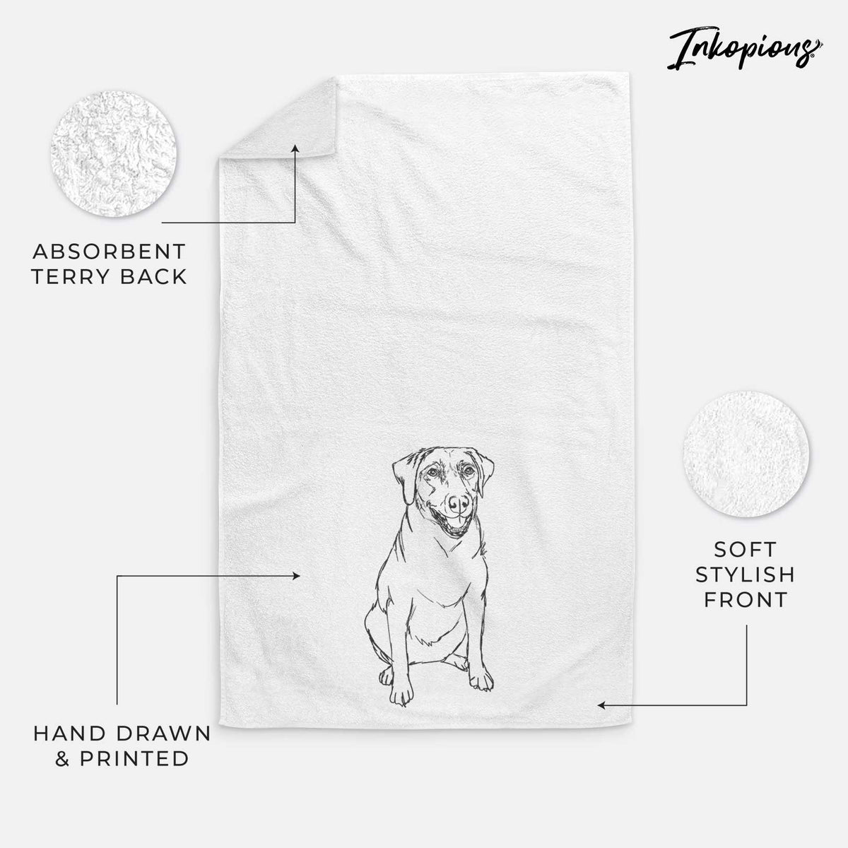 Doodled Callie the Labrador Retriever Decorative Hand Towel