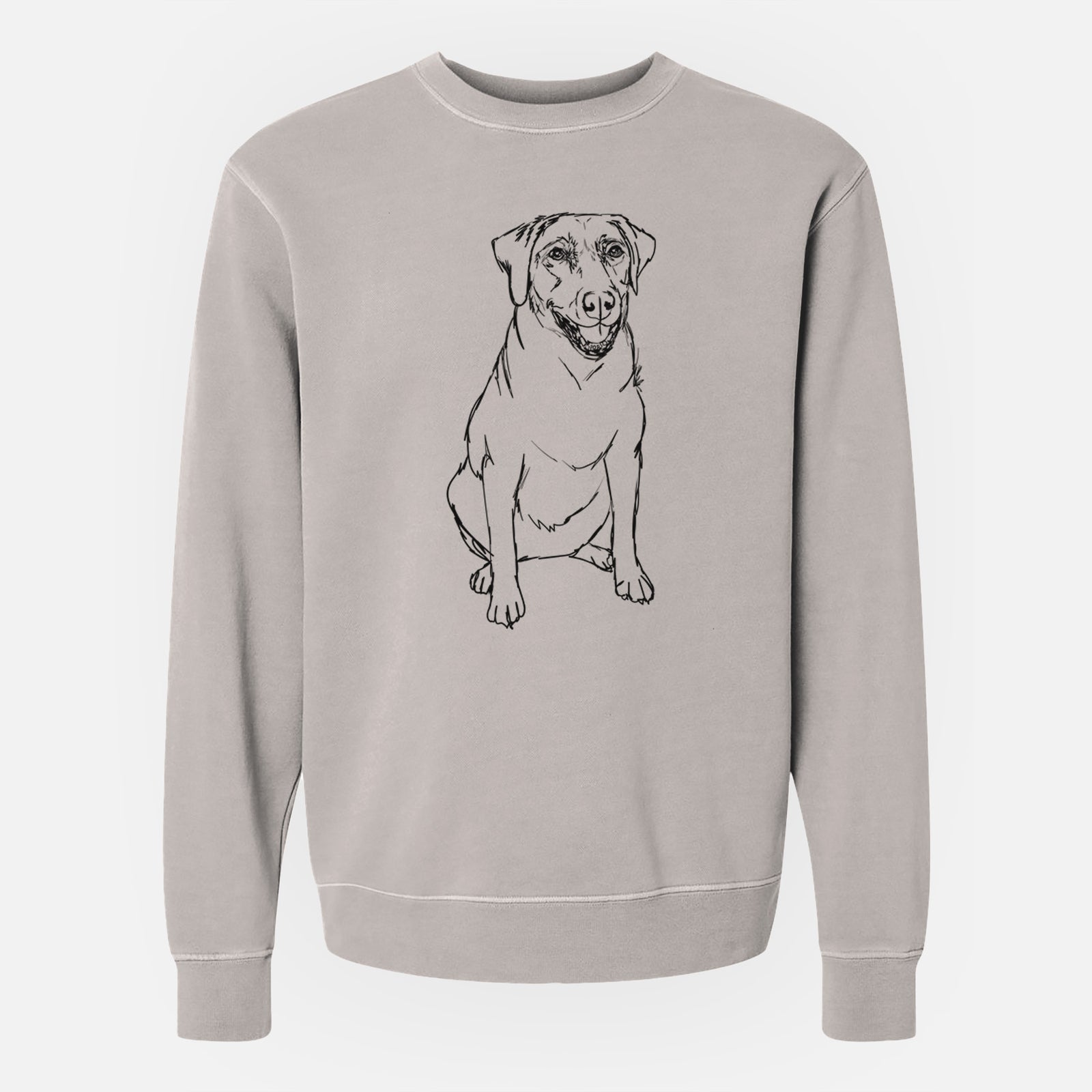 Doodled Callie the Labrador Retriever - Unisex Pigment Dyed Crew Sweatshirt