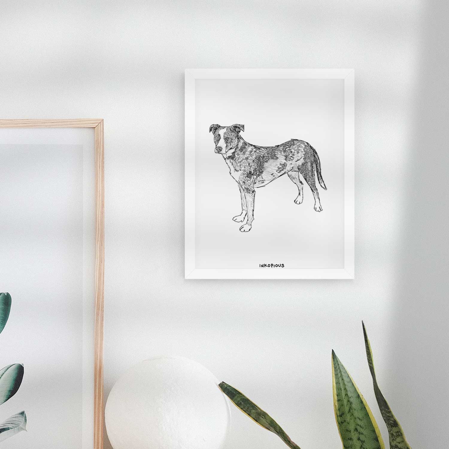 Doodled Carolina the Catahoula Cattle Dog Mix Art Print