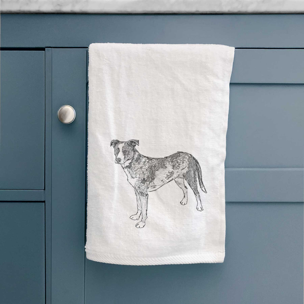 Doodled Carolina the Catahoula Cattle Dog Mix Decorative Hand Towel
