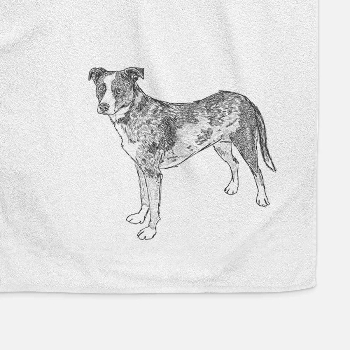 Doodled Carolina the Catahoula Cattle Dog Mix Decorative Hand Towel