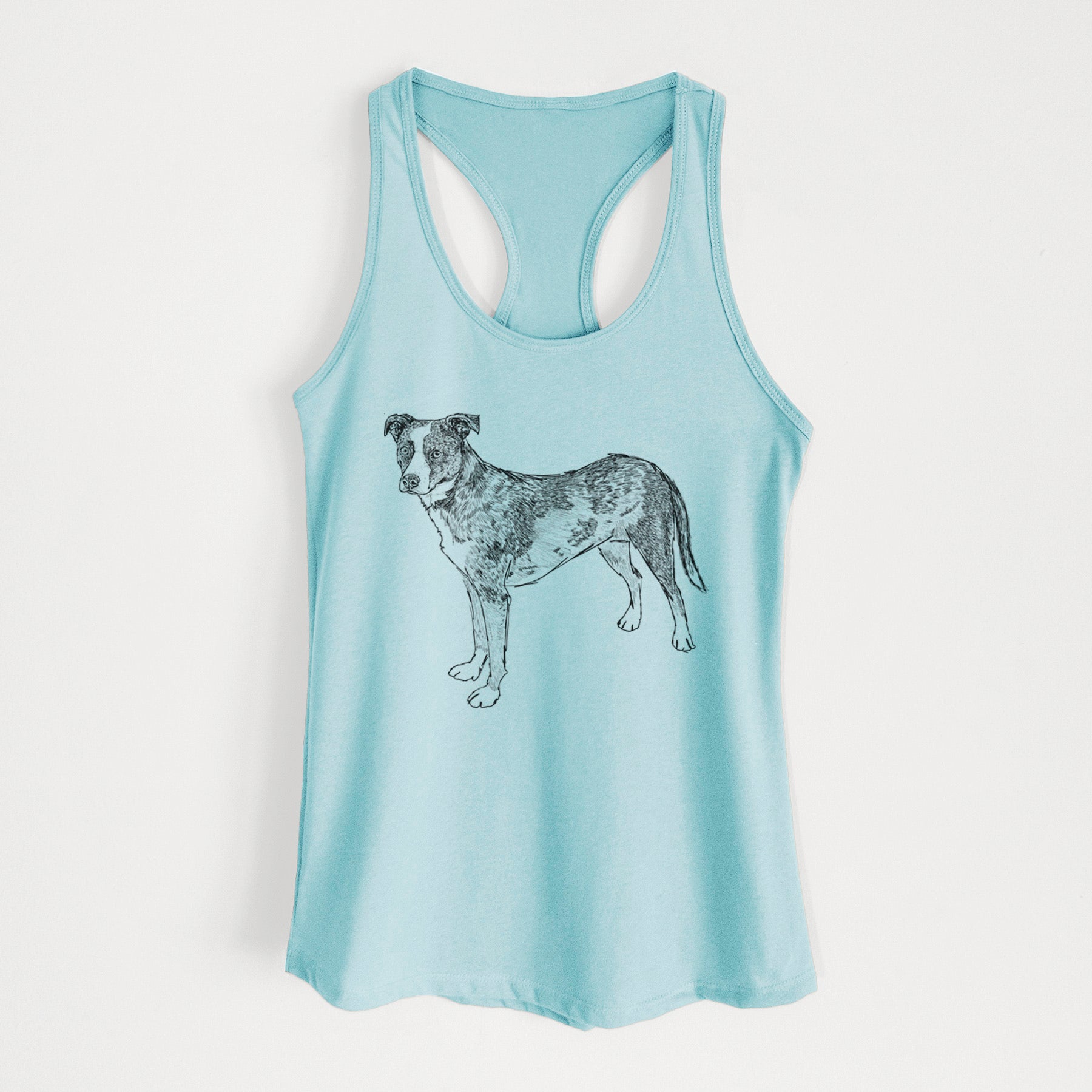 Doodled Carolina the Catahoula Cattle Dog Mix - Women's Racerback Tanktop