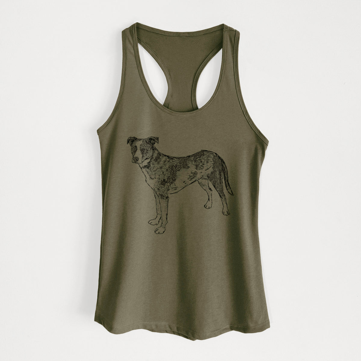 Doodled Carolina the Catahoula Cattle Dog Mix - Women's Racerback Tanktop