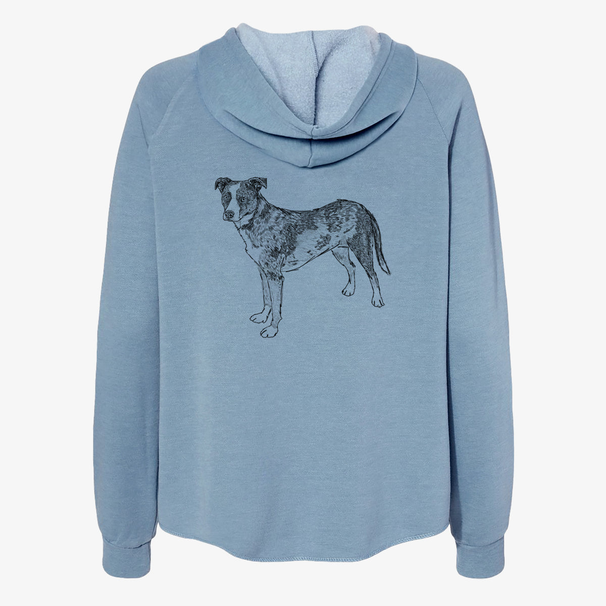 Doodled Carolina the Catahoula Cattle Dog Mix - Women's Cali Wave Zip-Up Sweatshirt