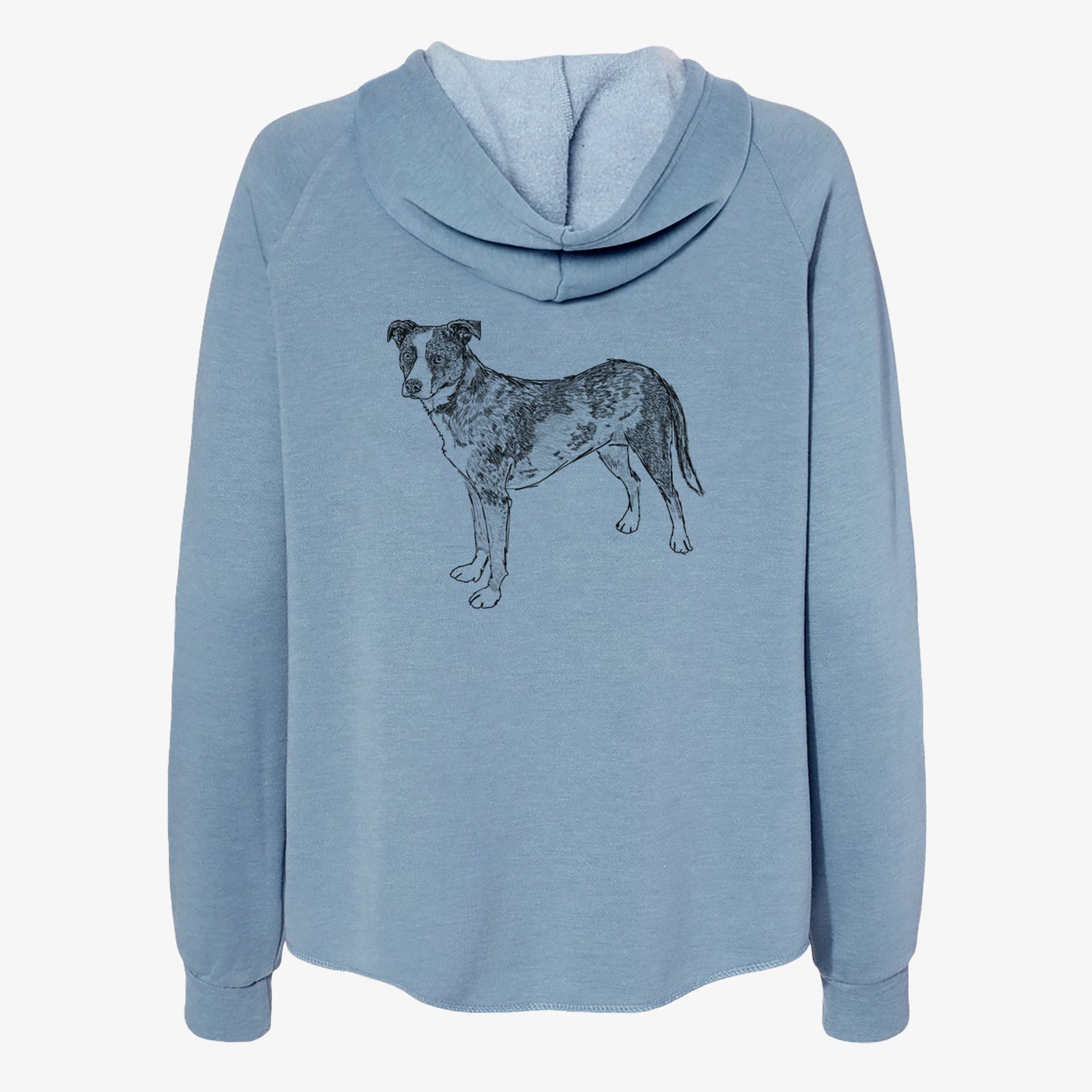 Doodled Carolina the Catahoula Cattle Dog Mix - Women's Cali Wave Zip-Up Sweatshirt
