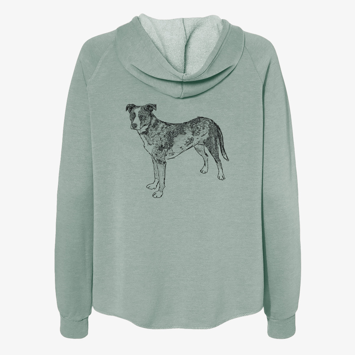 Doodled Carolina the Catahoula Cattle Dog Mix - Women's Cali Wave Zip-Up Sweatshirt