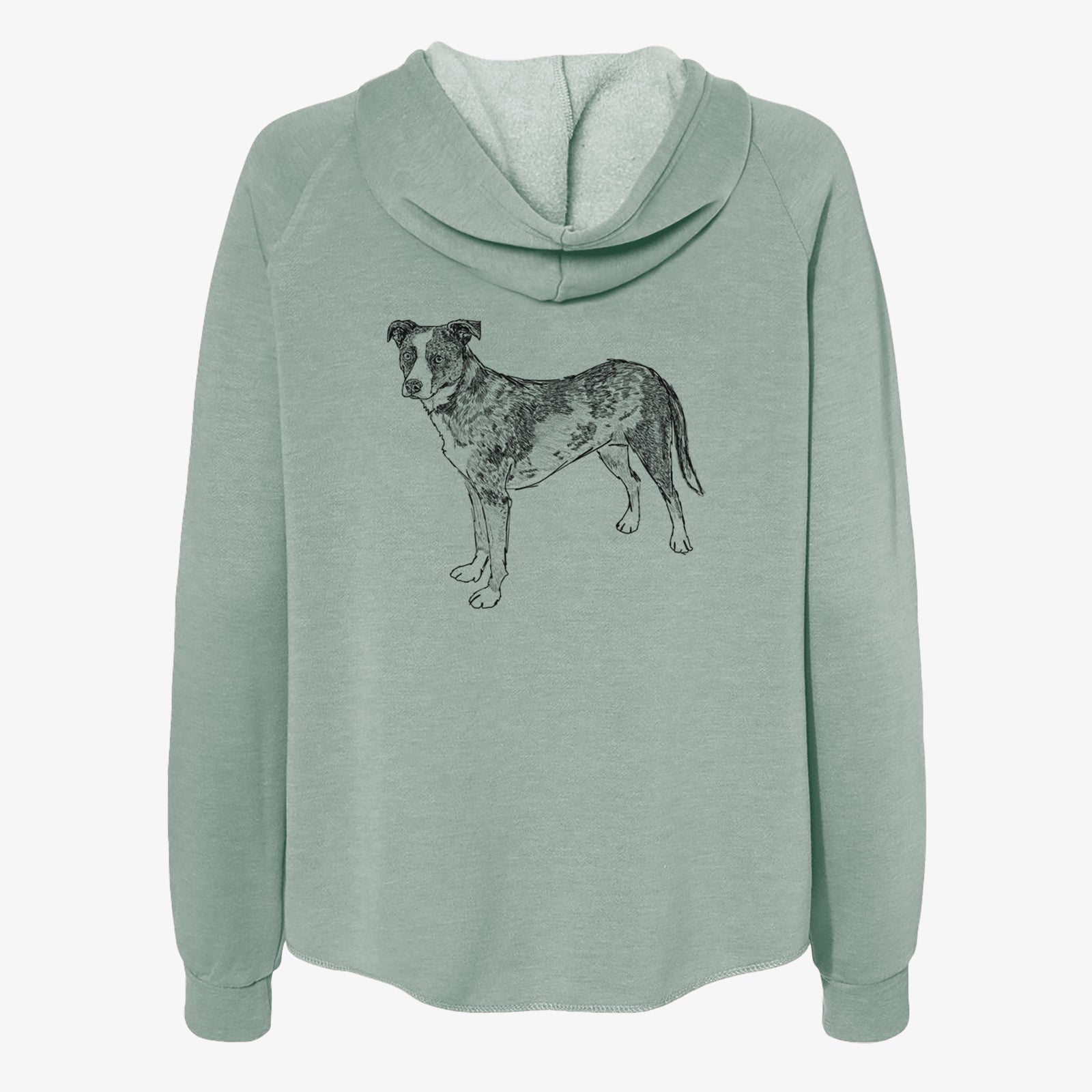 Doodled Carolina the Catahoula Cattle Dog Mix - Women's Cali Wave Zip-Up Sweatshirt