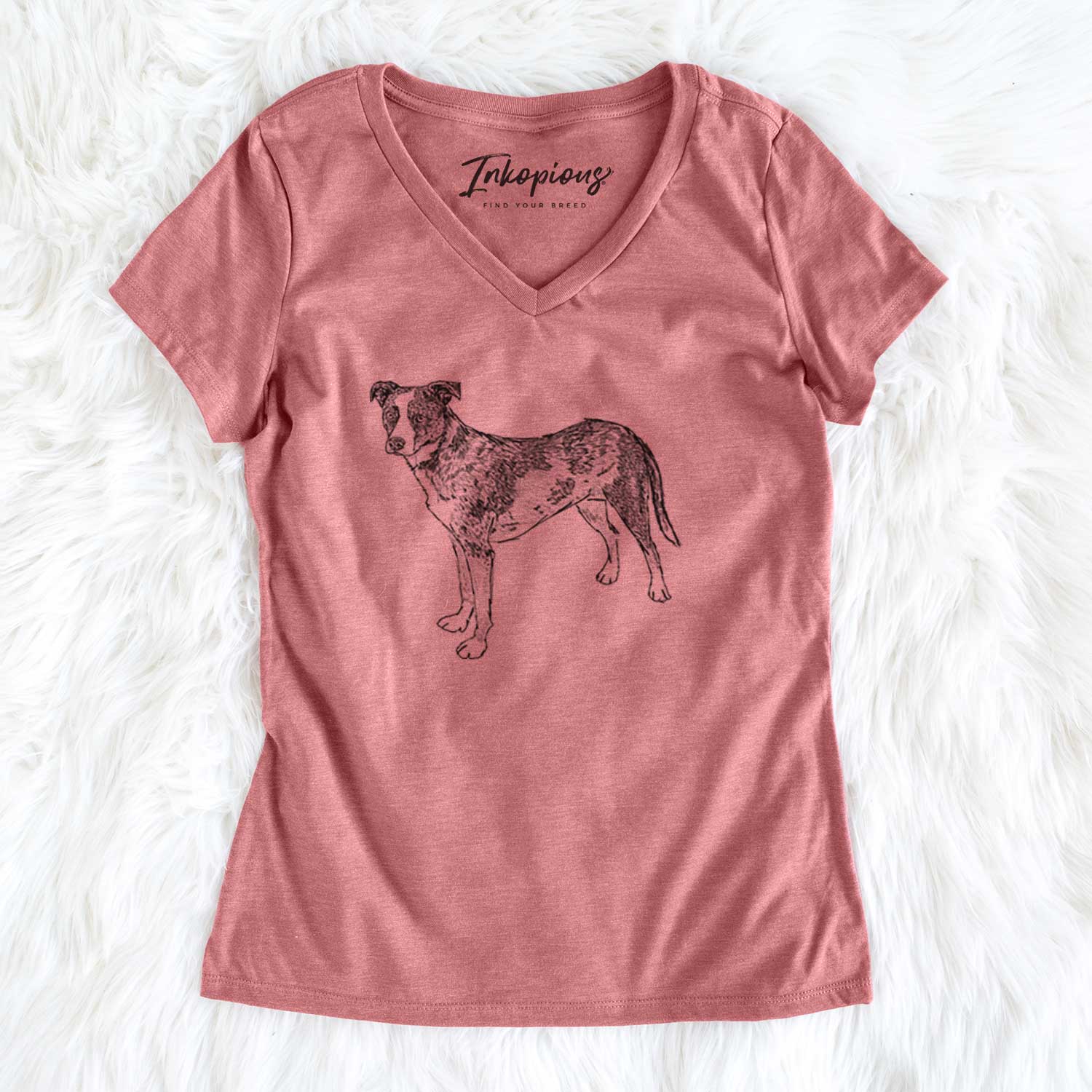 Doodled Carolina the Catahoula Cattle Dog Mix - Women's V-neck Shirt