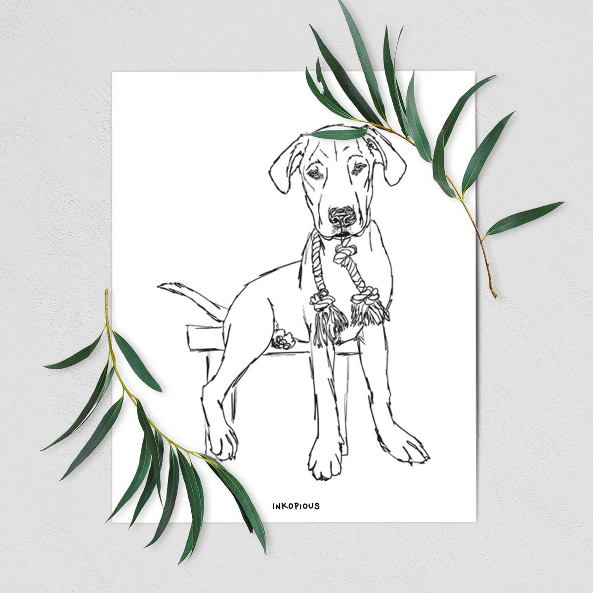 Doodled Carson the Mixed Breed Art Print