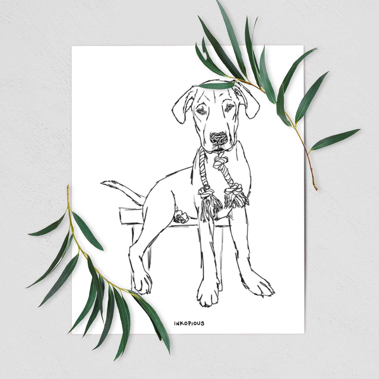 Doodled Carson the Mixed Breed Art Print