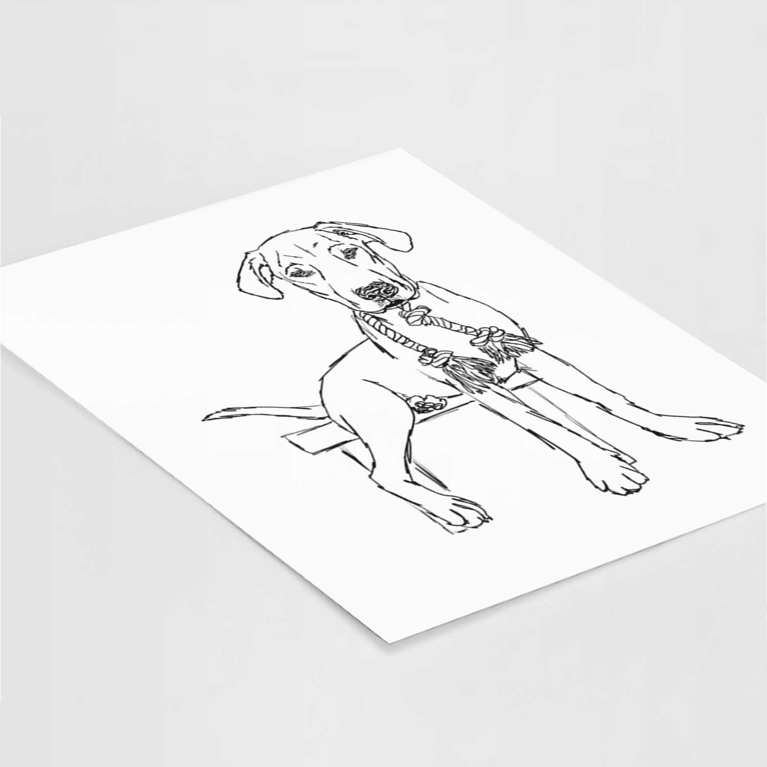 Doodled Carson the Mixed Breed Art Print