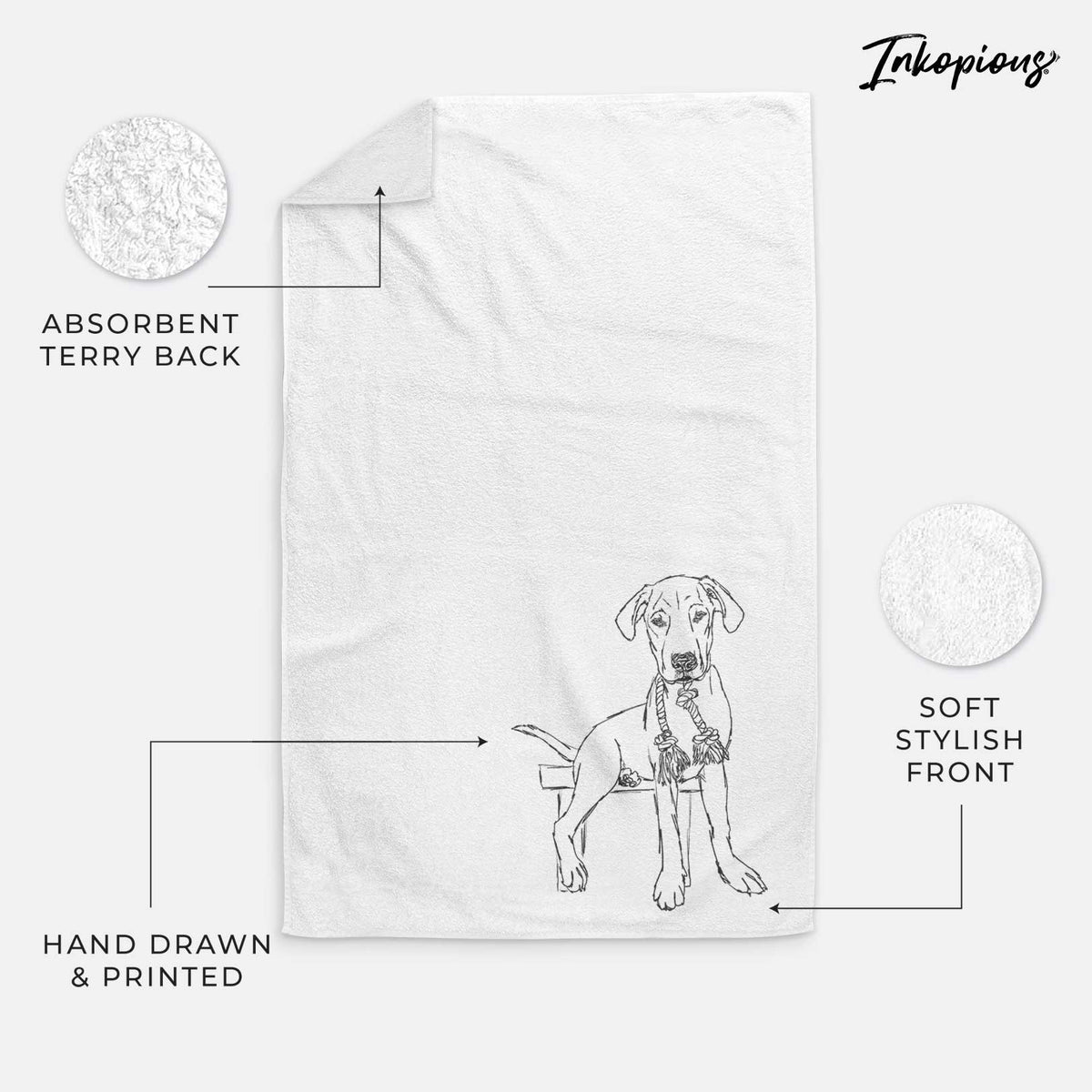 Doodled Carson the Mixed Breed Decorative Hand Towel