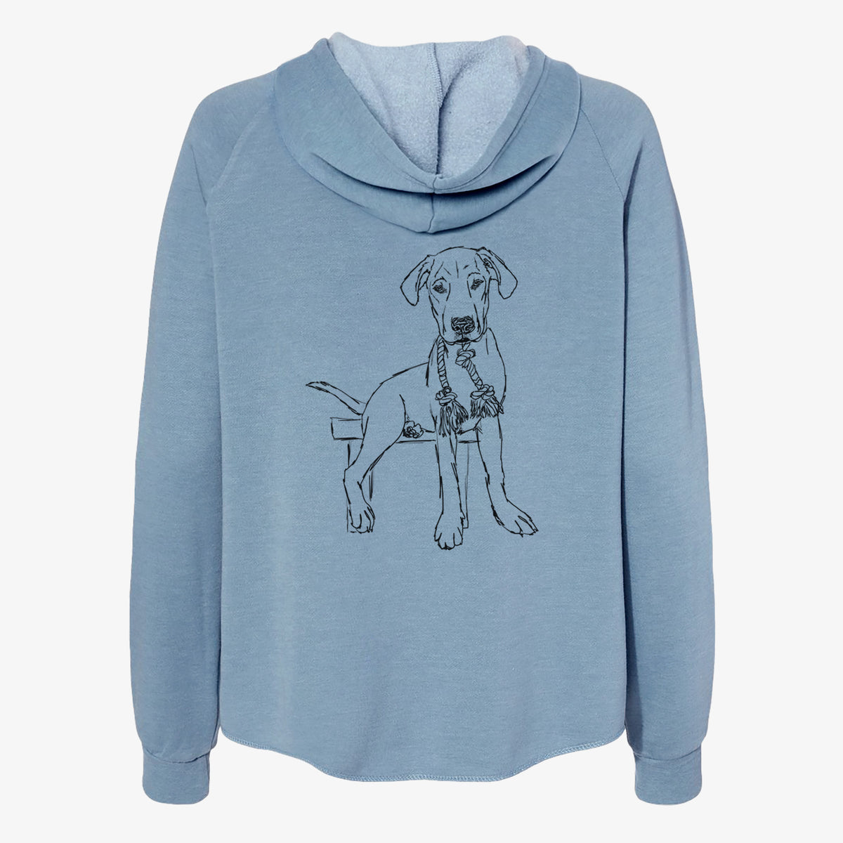Doodled Carson the Mixed Breed - Women's Cali Wave Zip-Up Sweatshirt