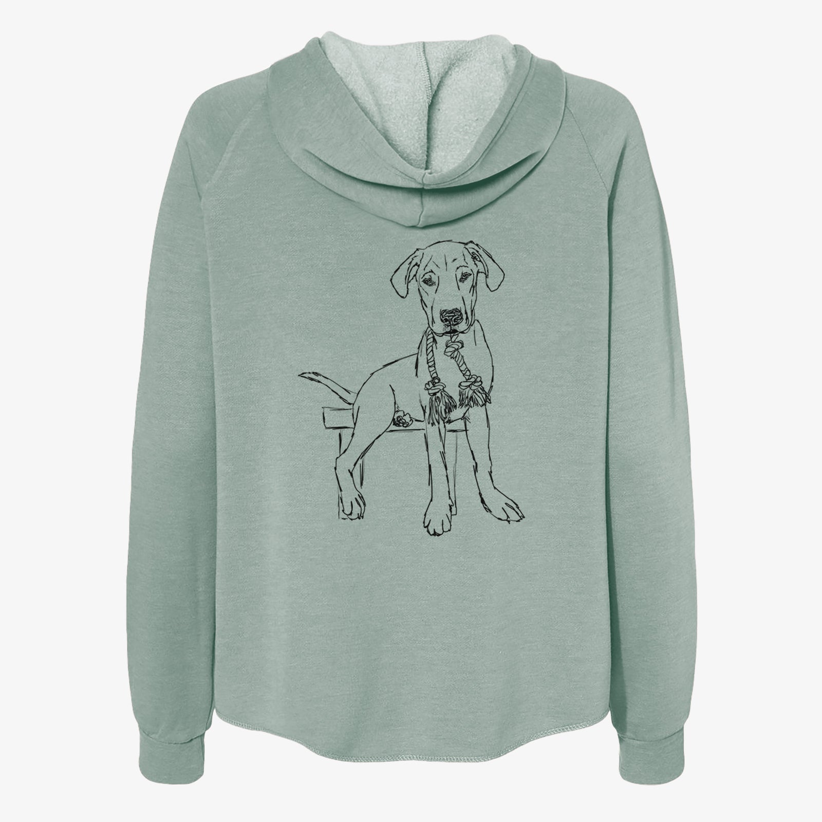 Doodled Carson the Mixed Breed - Women's Cali Wave Zip-Up Sweatshirt