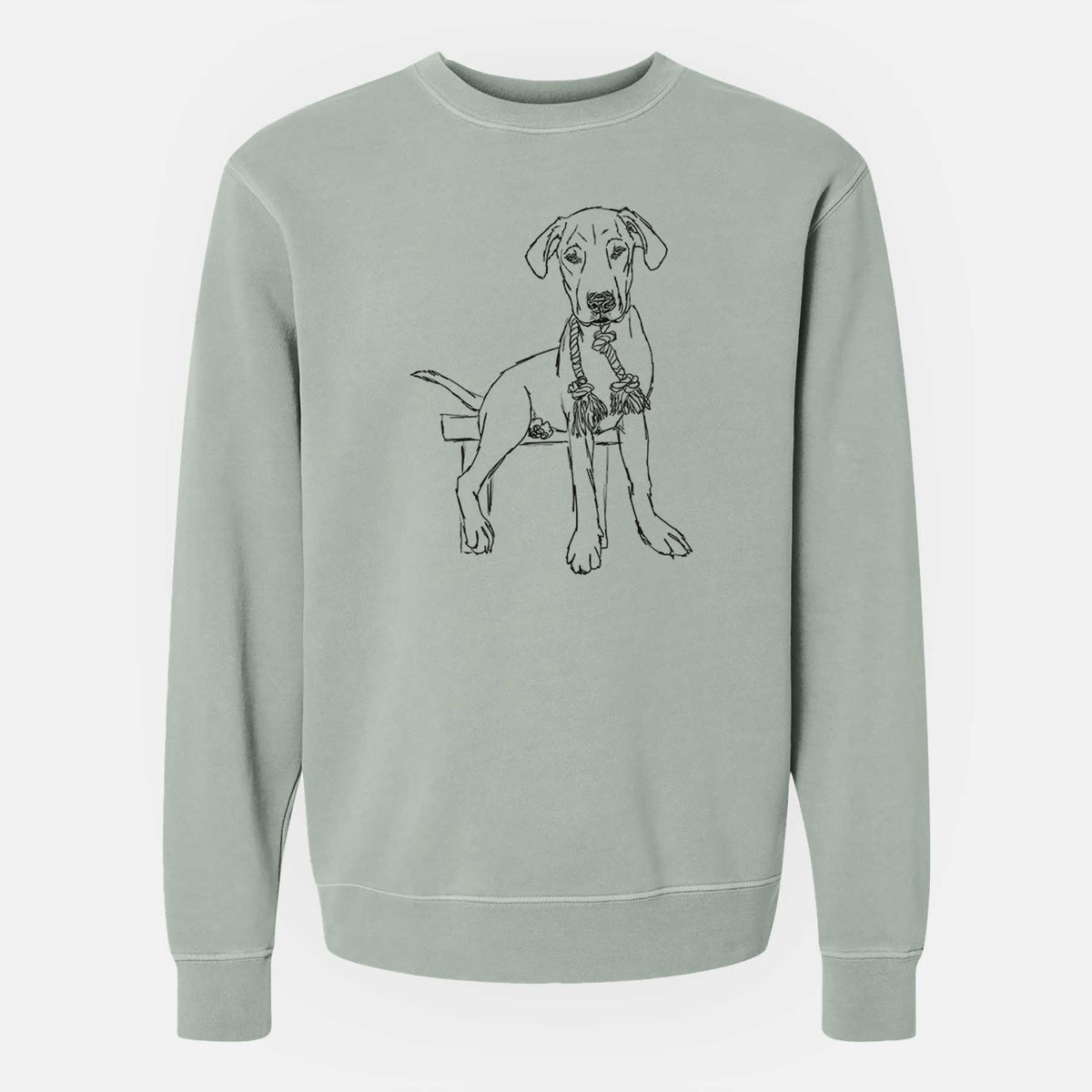 Doodled Carson the Mixed Breed - Unisex Pigment Dyed Crew Sweatshirt