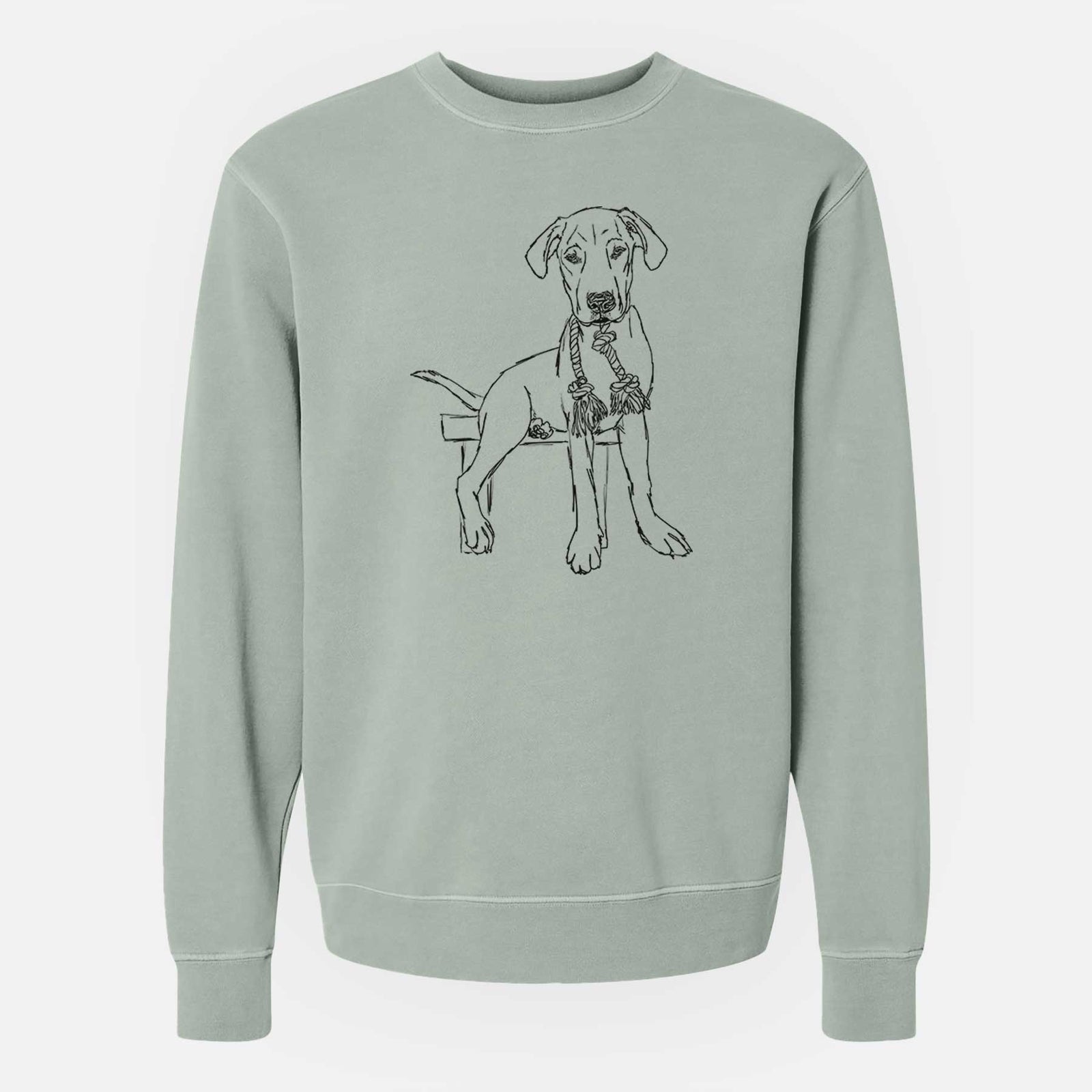 Doodled Carson the Mixed Breed - Unisex Pigment Dyed Crew Sweatshirt
