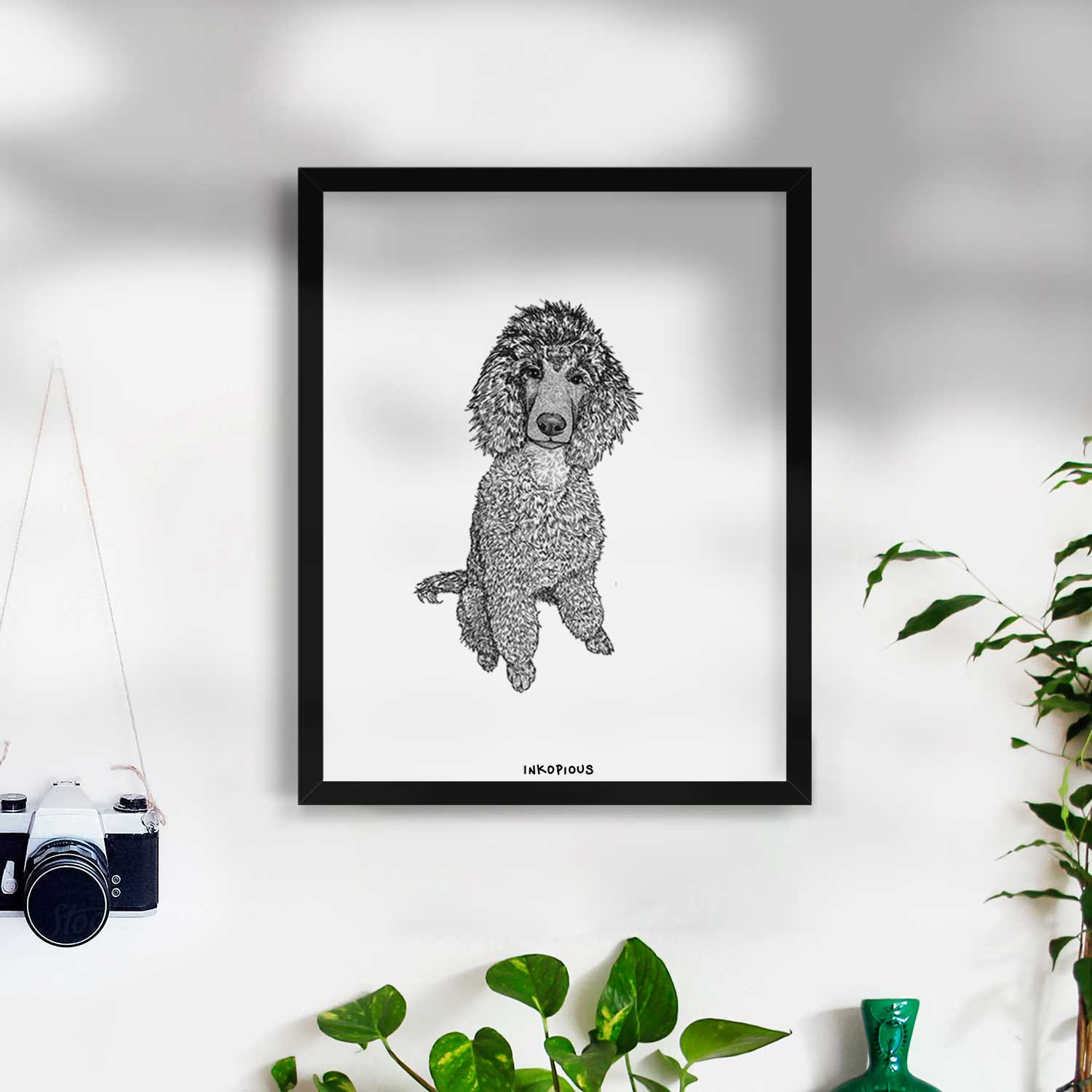 Doodled Casey the Standard Poodle Art Print