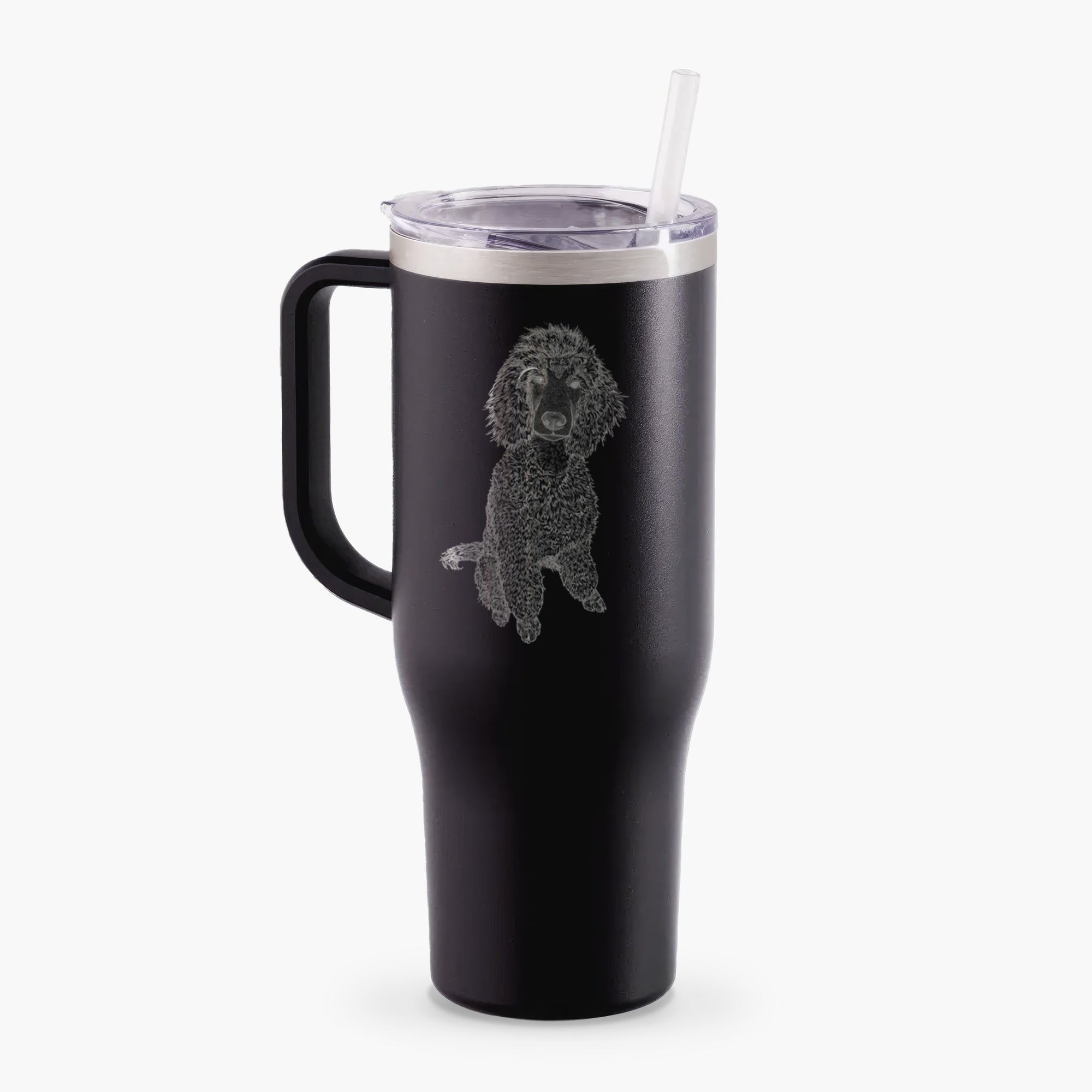 Doodled Casey the Standard Poodle - 40oz Tumbler with Handle