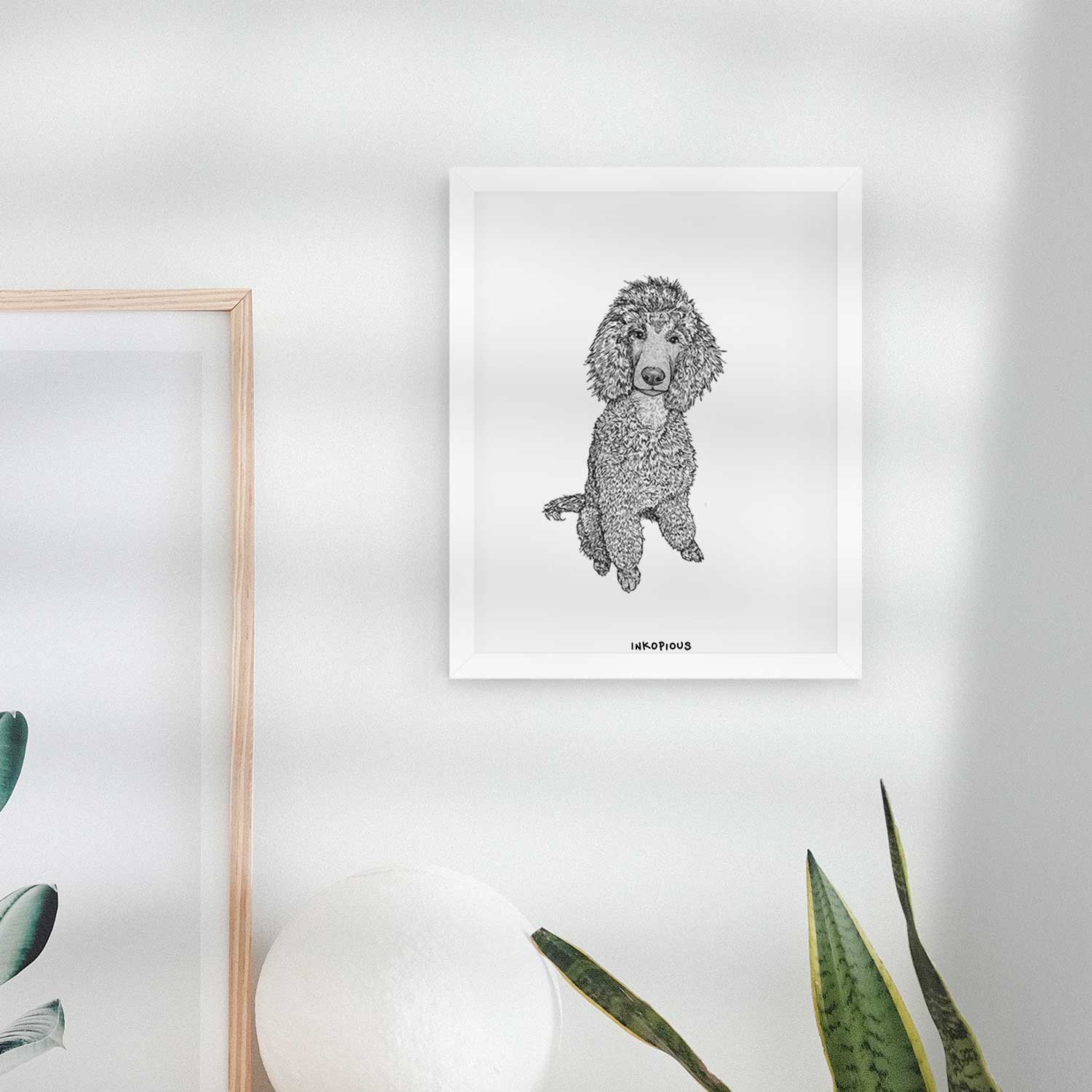 Doodled Casey the Standard Poodle Art Print
