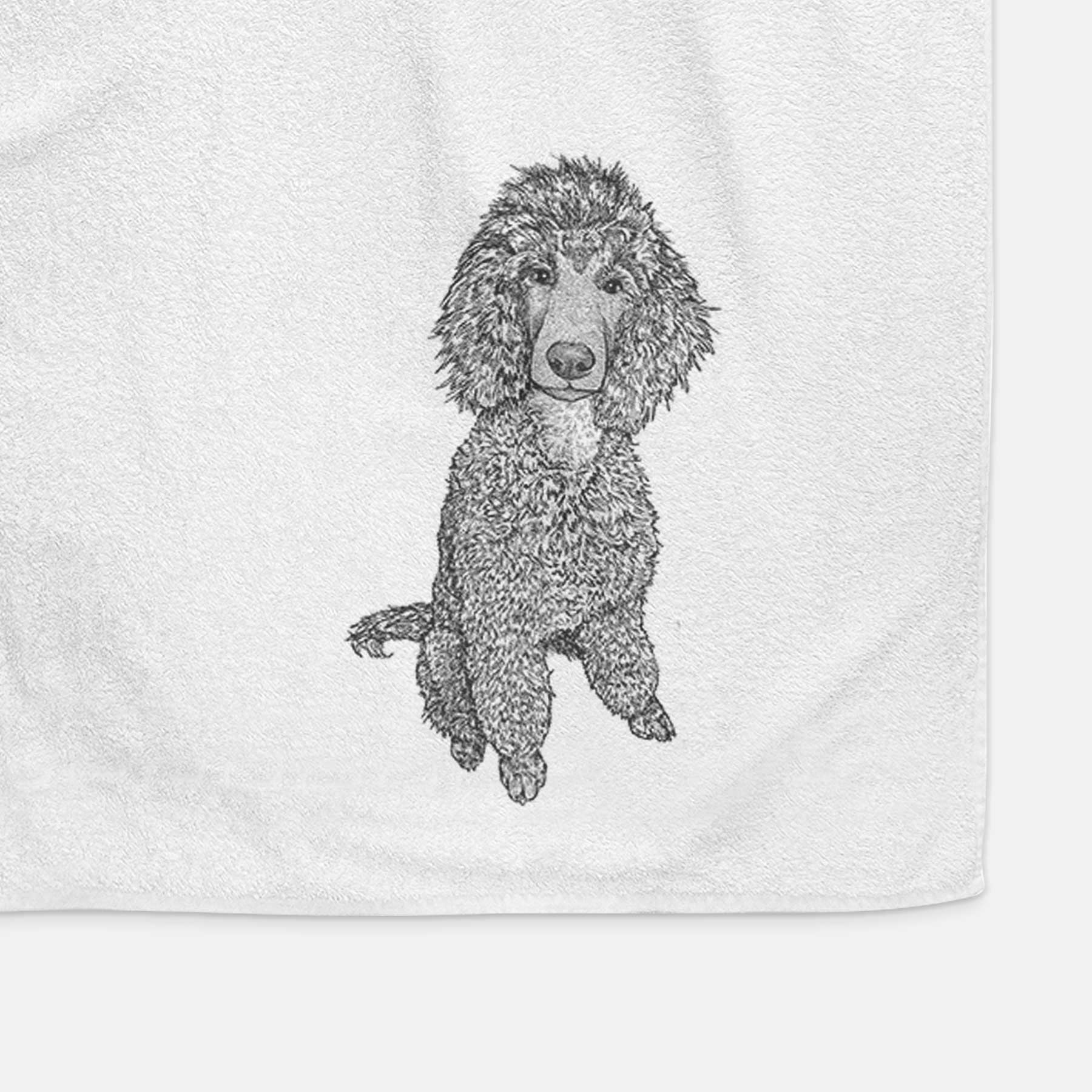 Doodled Casey the Standard Poodle Decorative Hand Towel