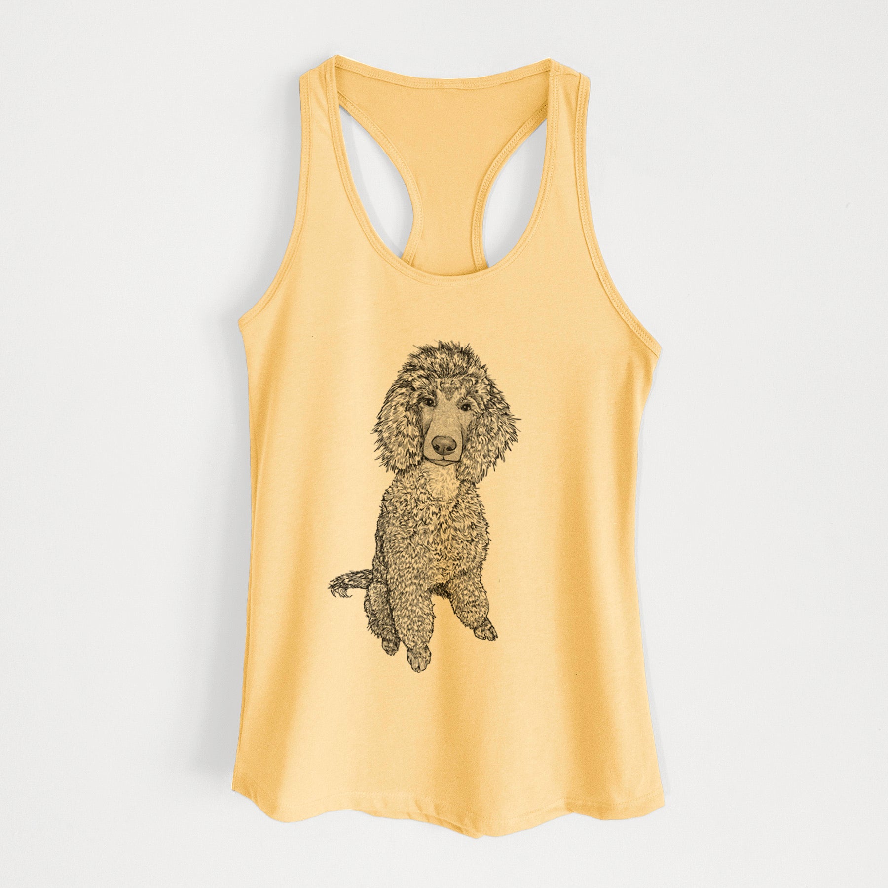 Doodled Casey the Standard Poodle - Women's Racerback Tanktop