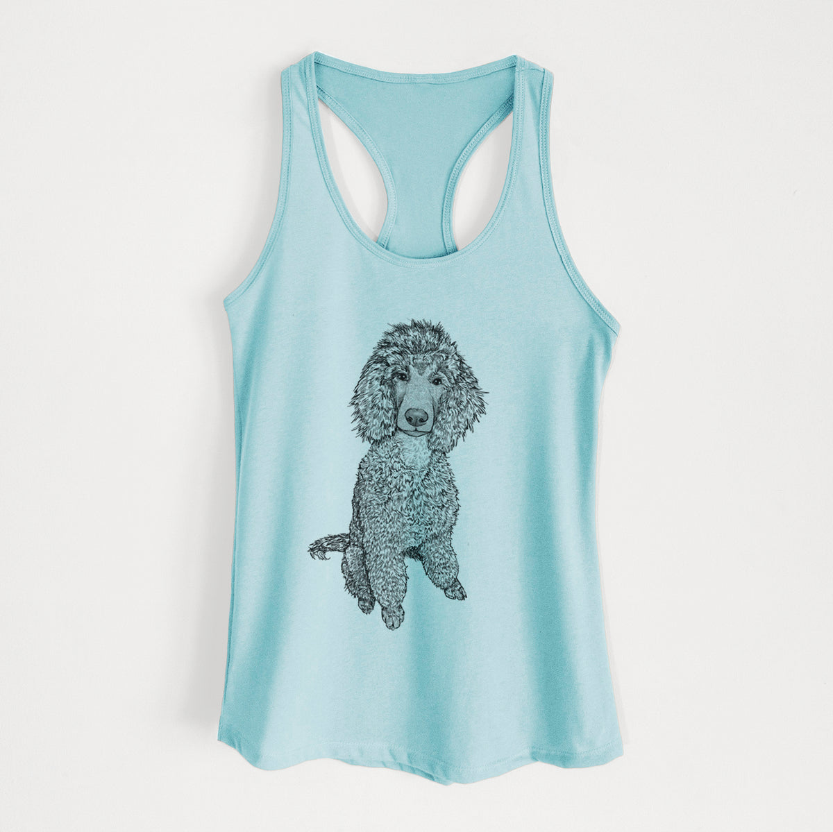 Doodled Casey the Standard Poodle - Women&#39;s Racerback Tanktop