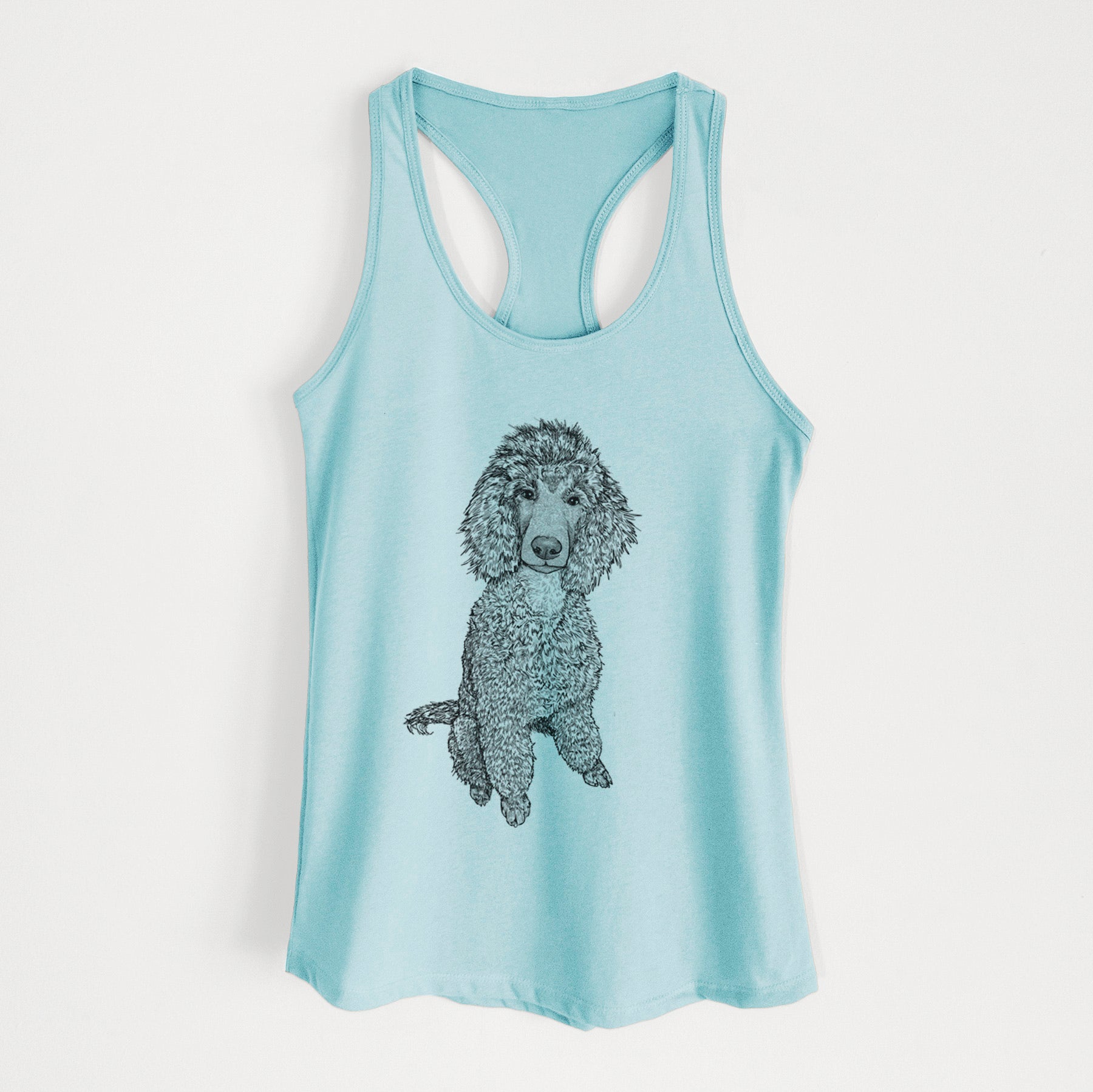 Doodled Casey the Standard Poodle - Women's Racerback Tanktop