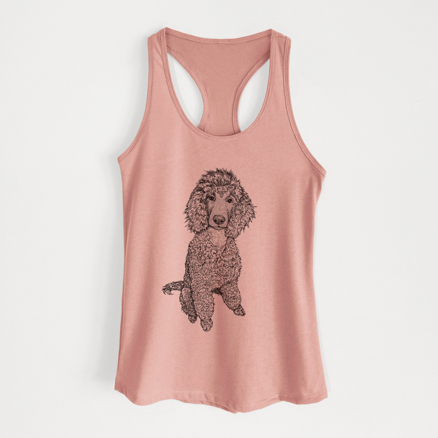 Doodled Casey the Standard Poodle - Women's Racerback Tanktop