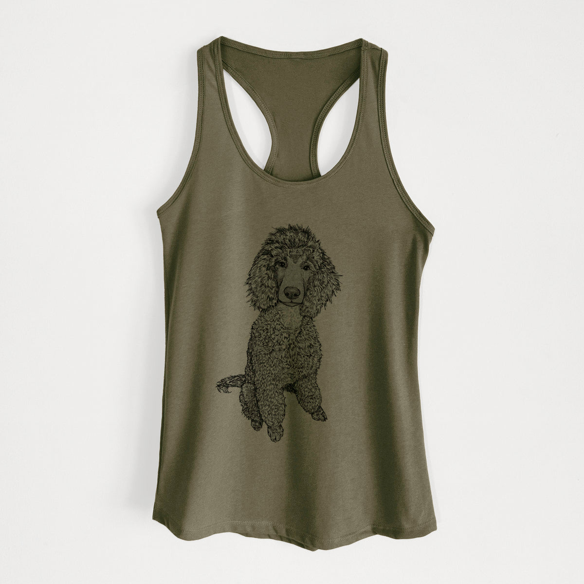 Doodled Casey the Standard Poodle - Women's Racerback Tanktop