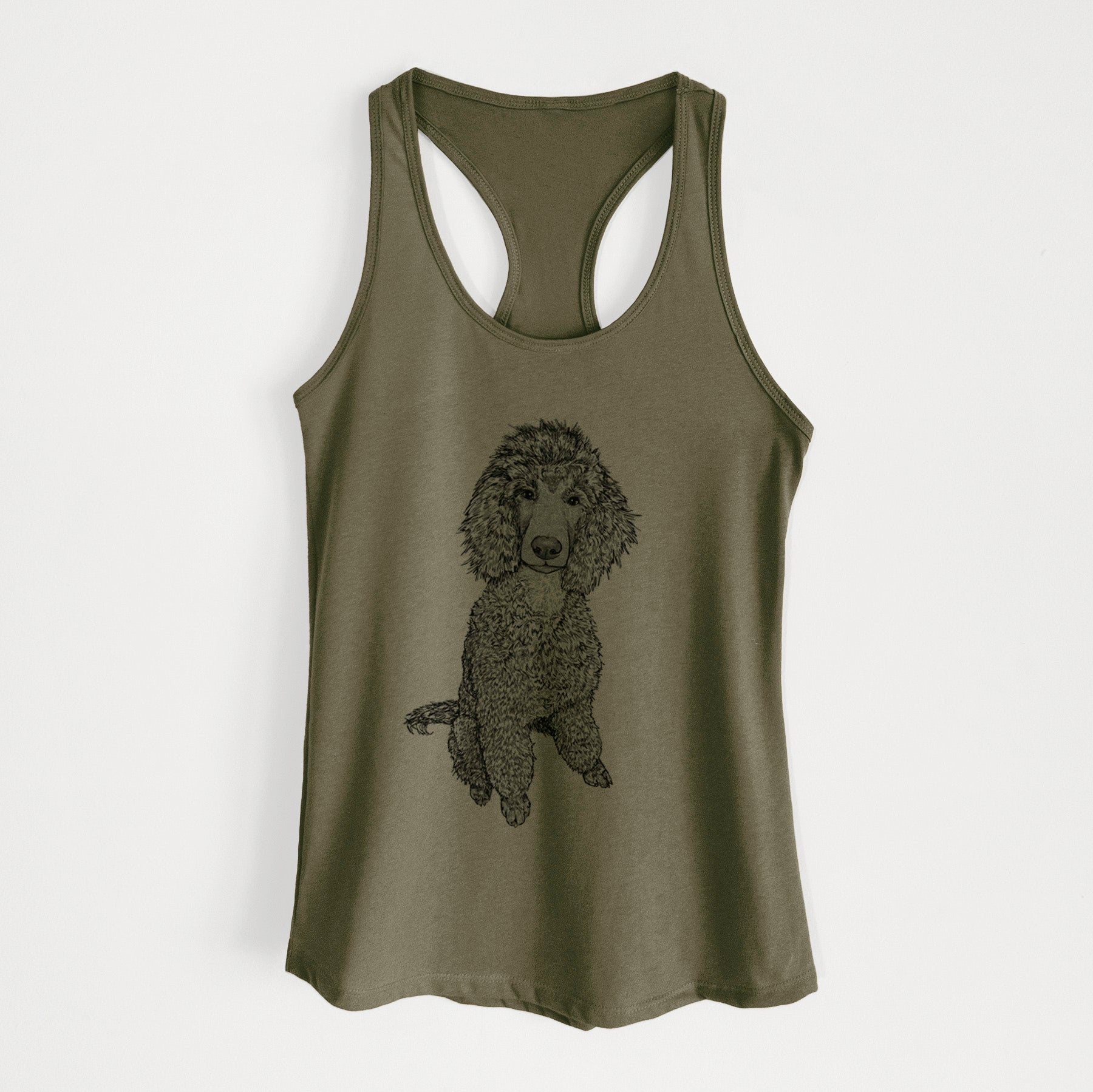 Doodled Casey the Standard Poodle - Women's Racerback Tanktop