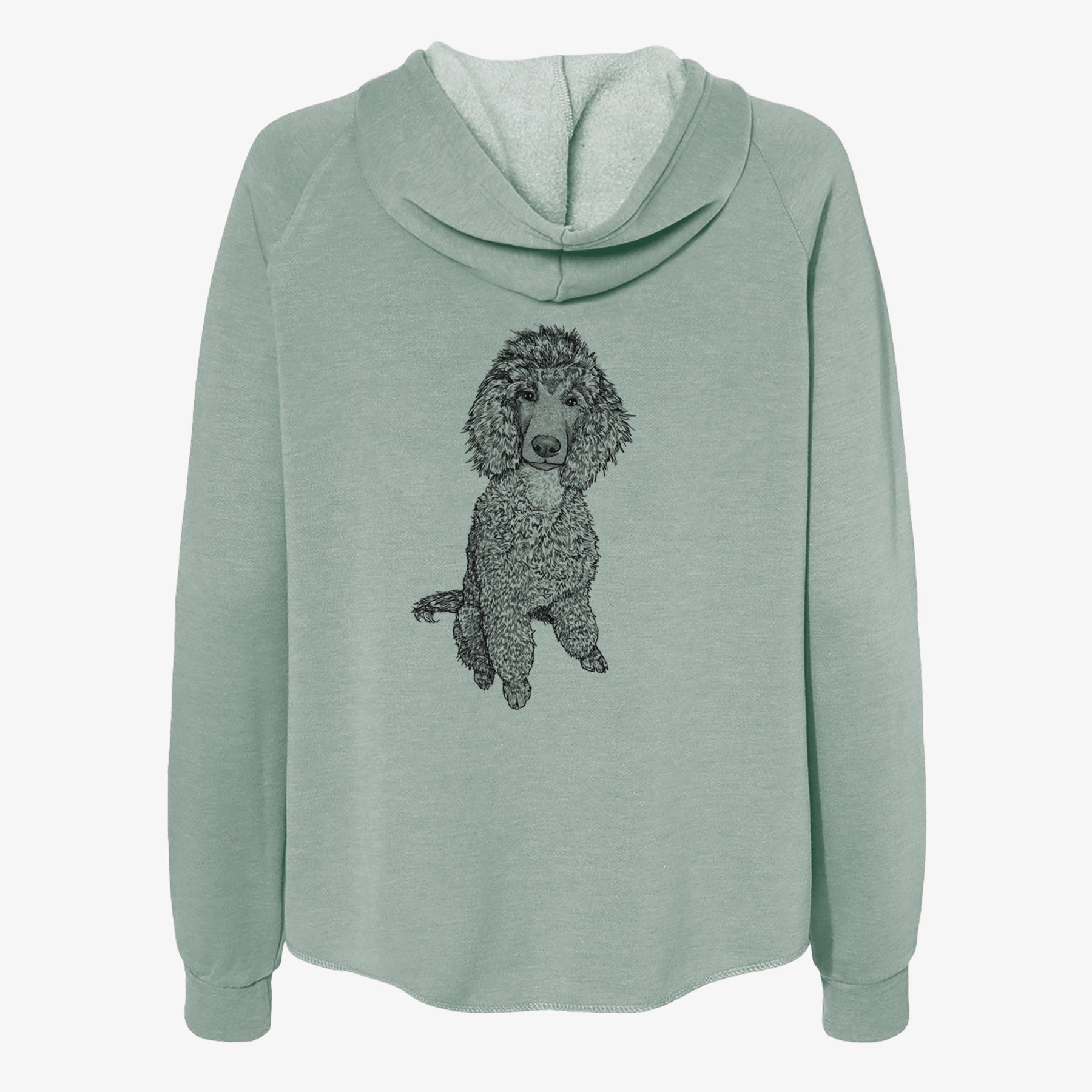 Doodled Casey the Standard Poodle - Women's Cali Wave Zip-Up Sweatshirt